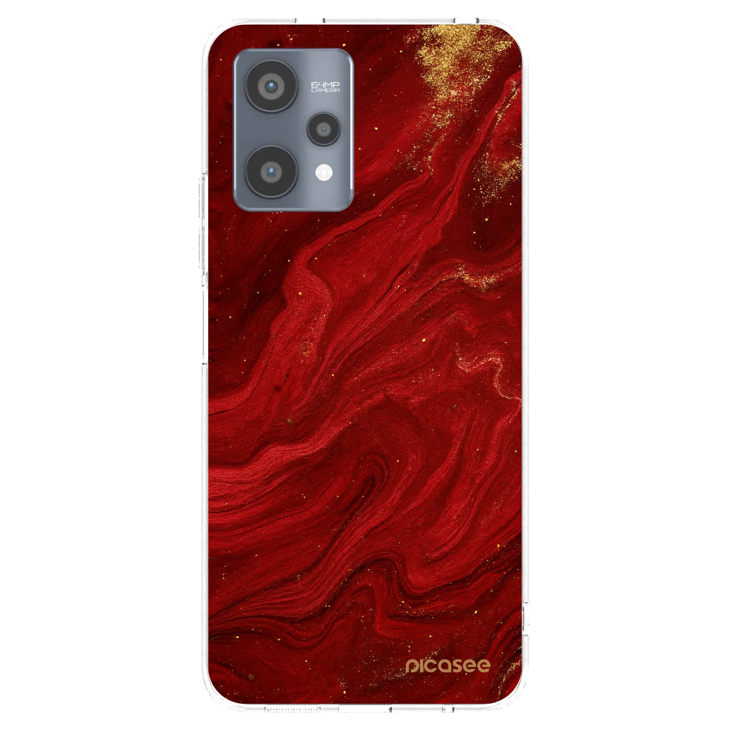 Picasee διαφανής θήκη σιλικόνης Realme 9 Pro 5G - Red