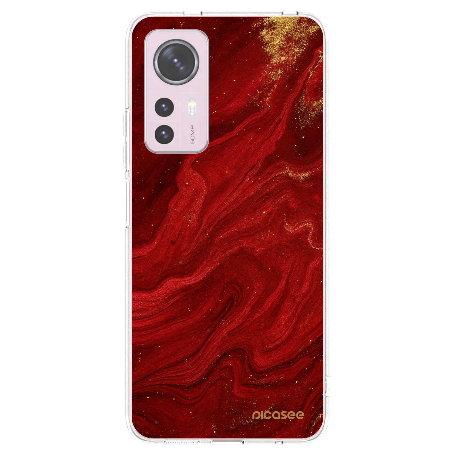 Picasee διαφανής θήκη σιλικόνης Xiaomi 12 - Red
