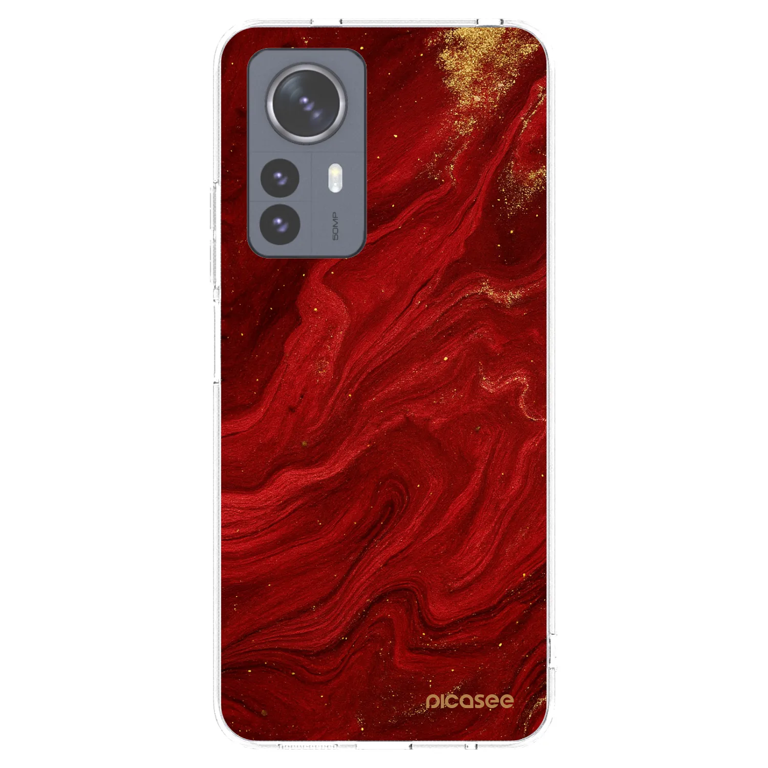 Picasee διαφανής θήκη σιλικόνης Xiaomi 12 Pro - Red
