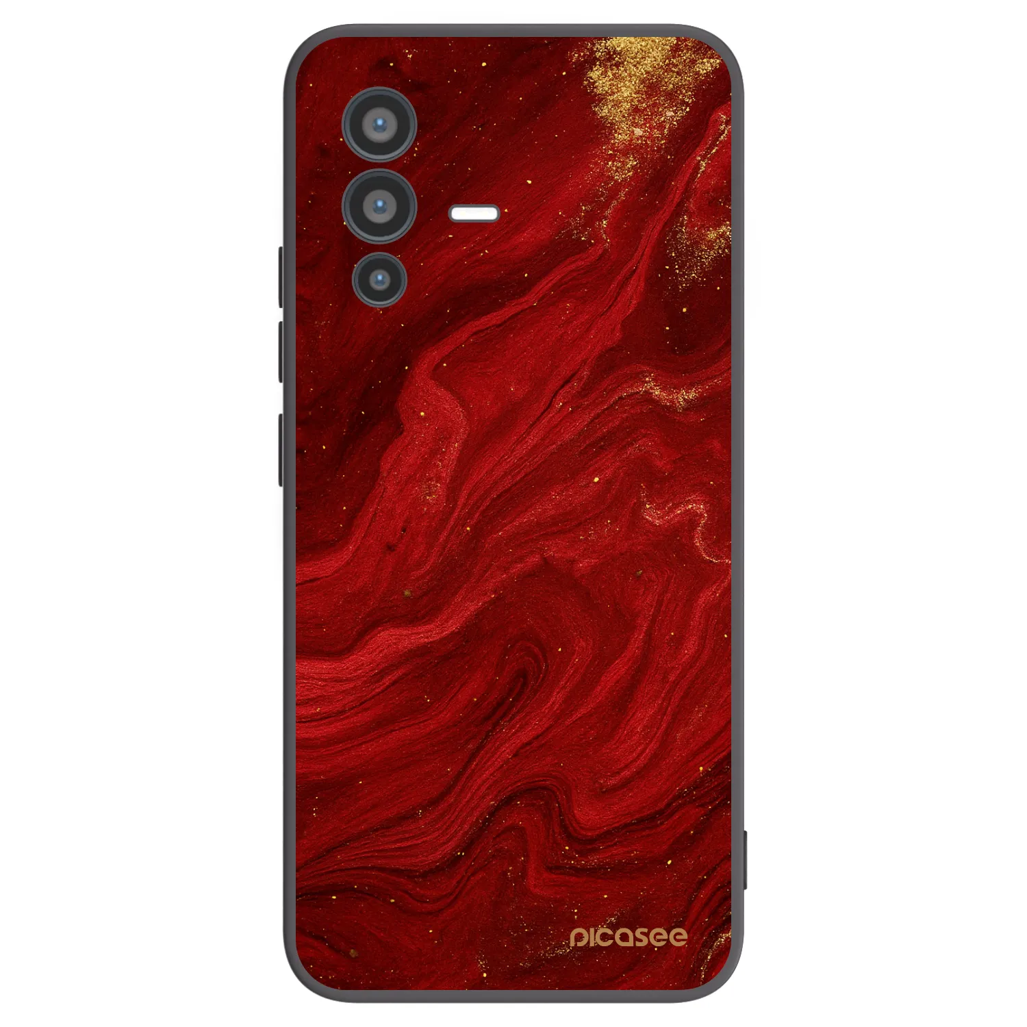 Picasee Μαύρη θήκη σιλικόνης για Vivo V23 5G - Red