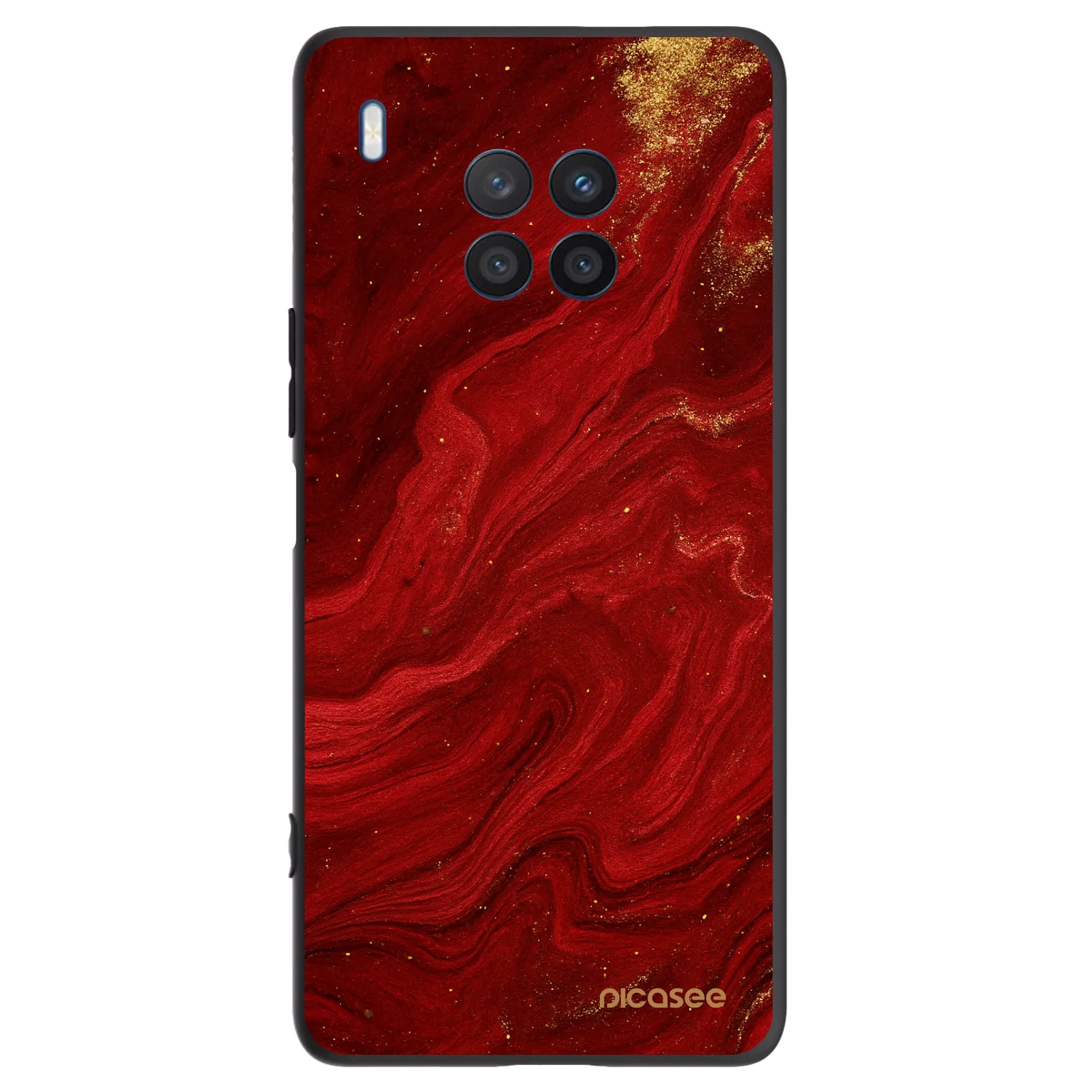 Picasee Μαύρη θήκη σιλικόνης για Honor 50 Lite - Red