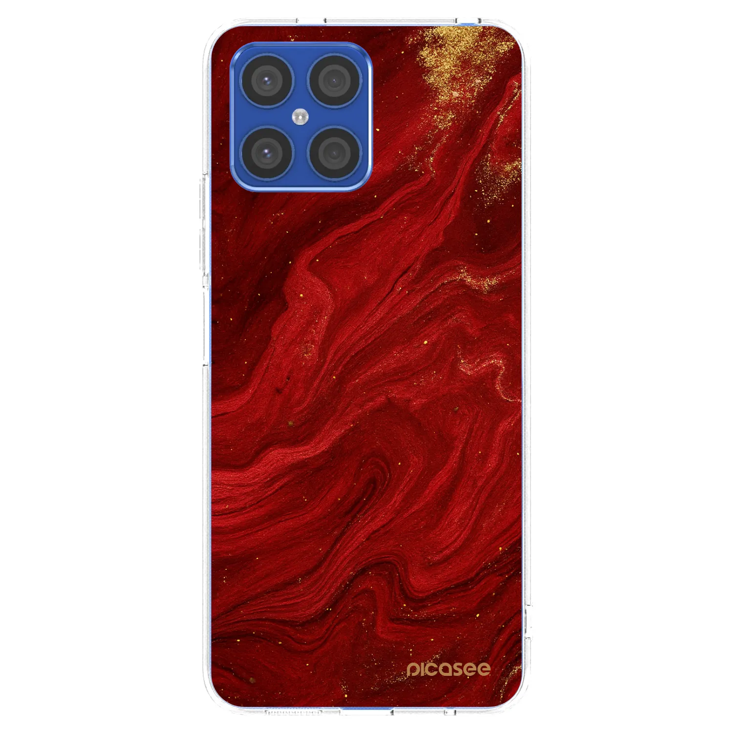 Picasee διαφανής θήκη σιλικόνης Honor X8 4G - Red