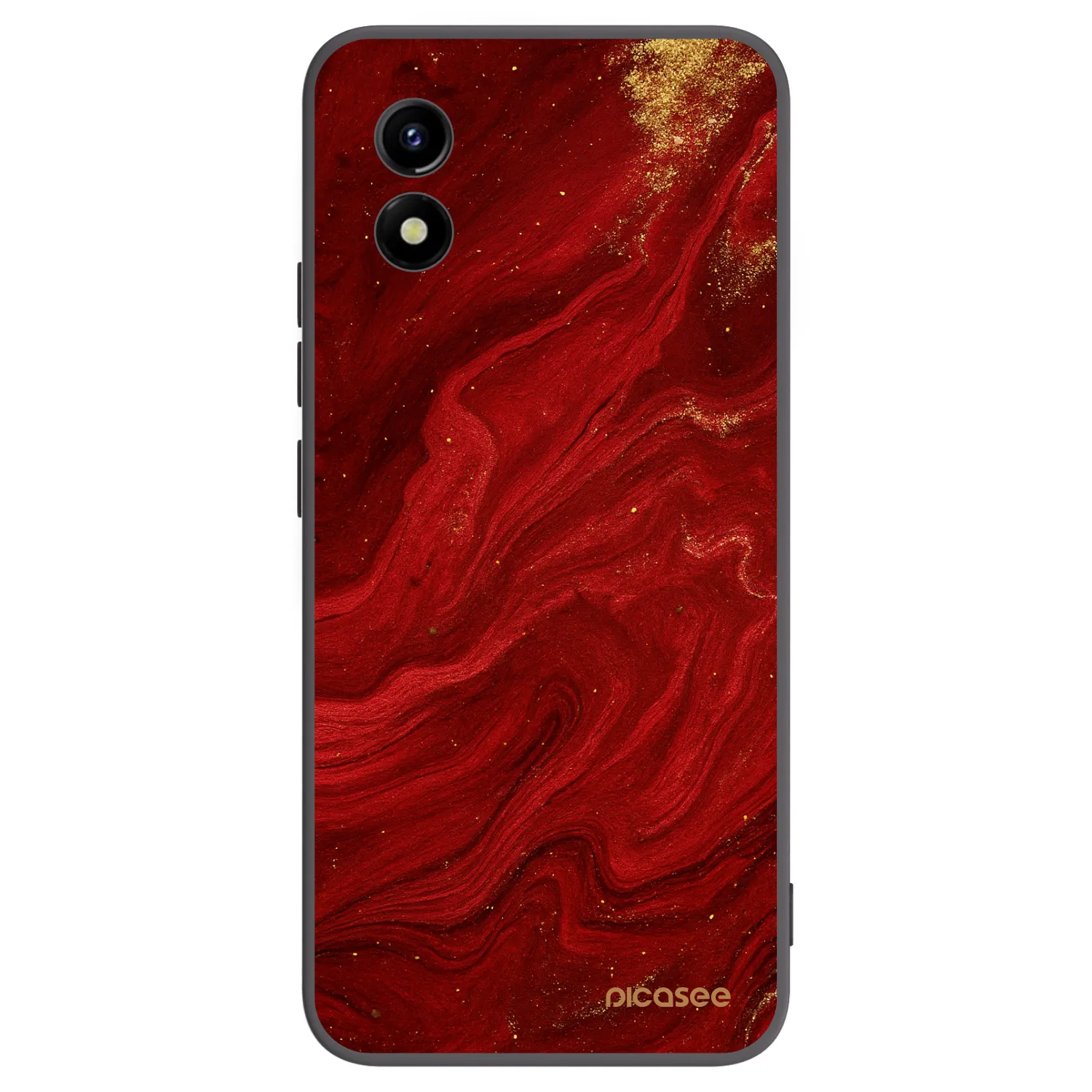 Picasee Μαύρη θήκη σιλικόνης για Vivo Y01 - Red