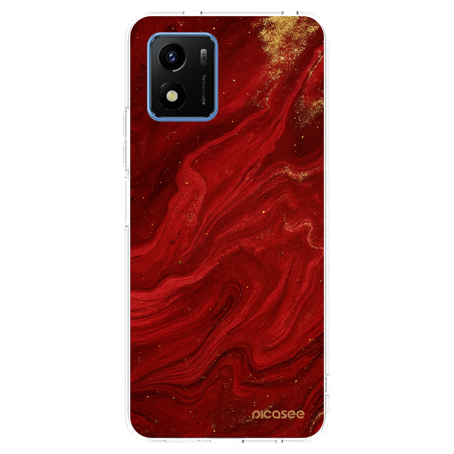 Picasee διαφανής θήκη σιλικόνης Vivo Y01 - Red