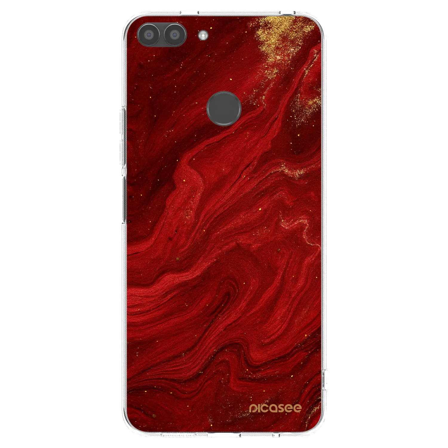 Picasee διαφανής θήκη σιλικόνης Huawei P Smart - Red
