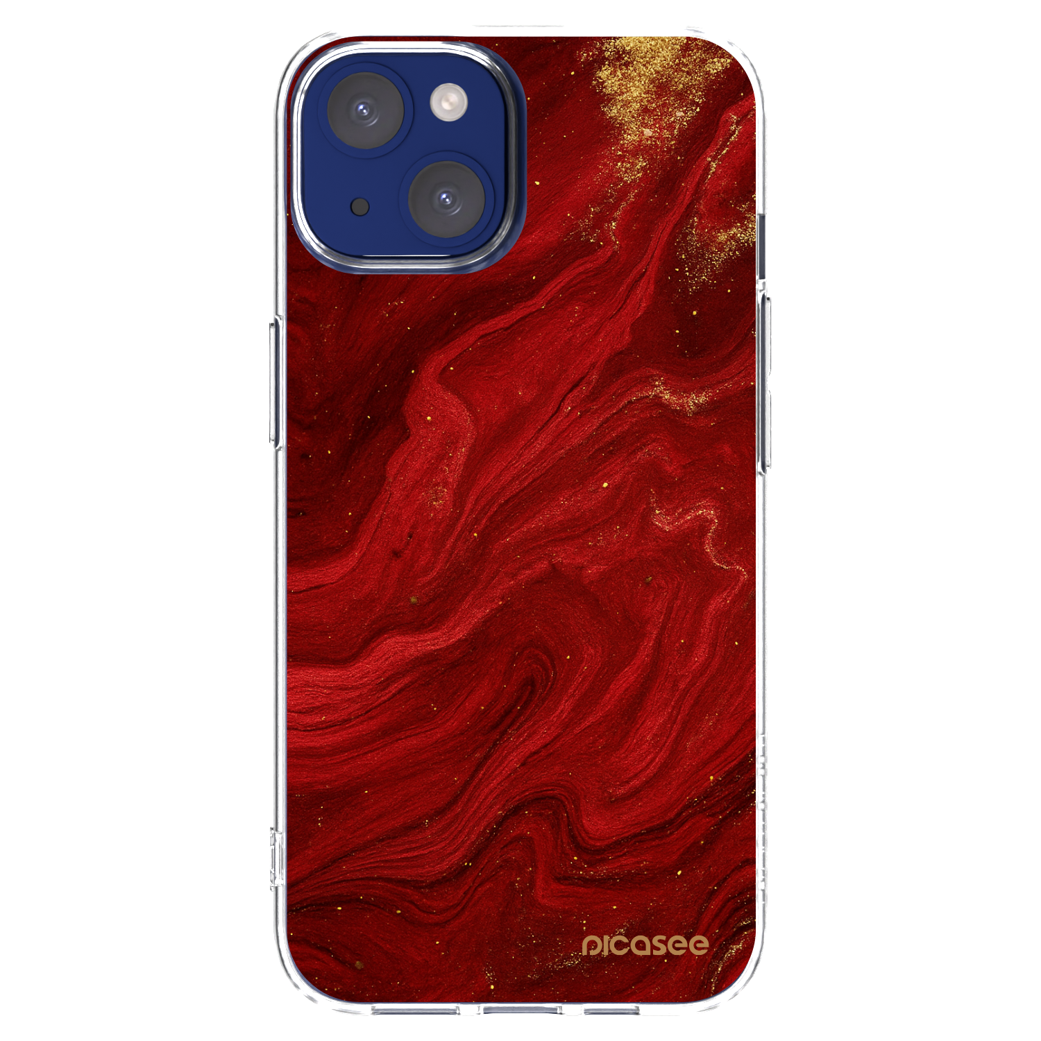 Picasee διαφανής θήκη σιλικόνης Apple iPhone 14 - Red