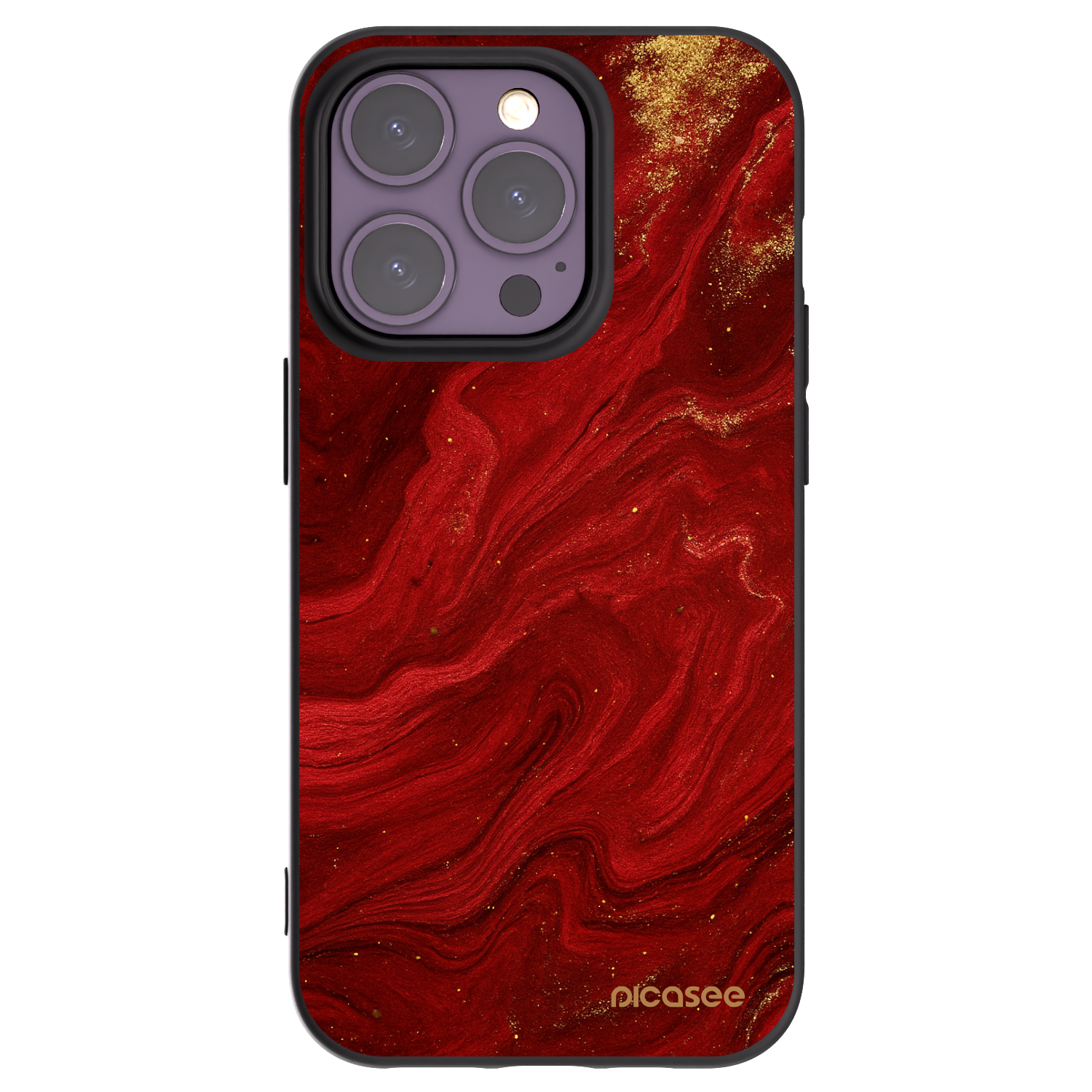 Picasee Μαύρη θήκη σιλικόνης για Apple iPhone 14 Pro - Red