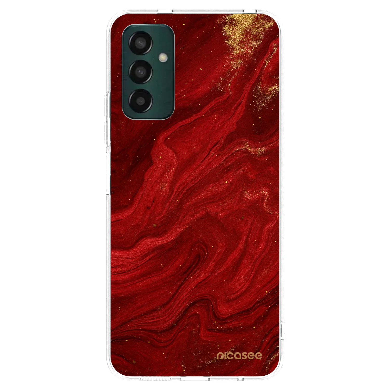 Picasee διαφανής θήκη σιλικόνης Samsung Galaxy M13 M135F - Red