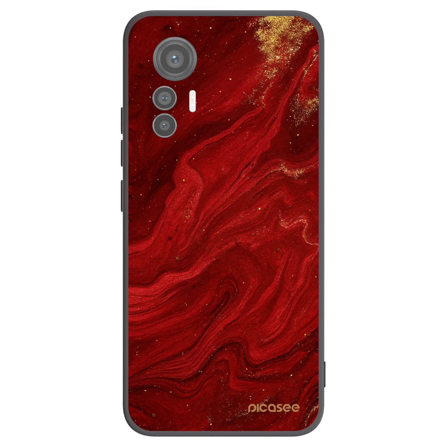 Picasee Μαύρη θήκη σιλικόνης για Xiaomi 12 Lite - Red