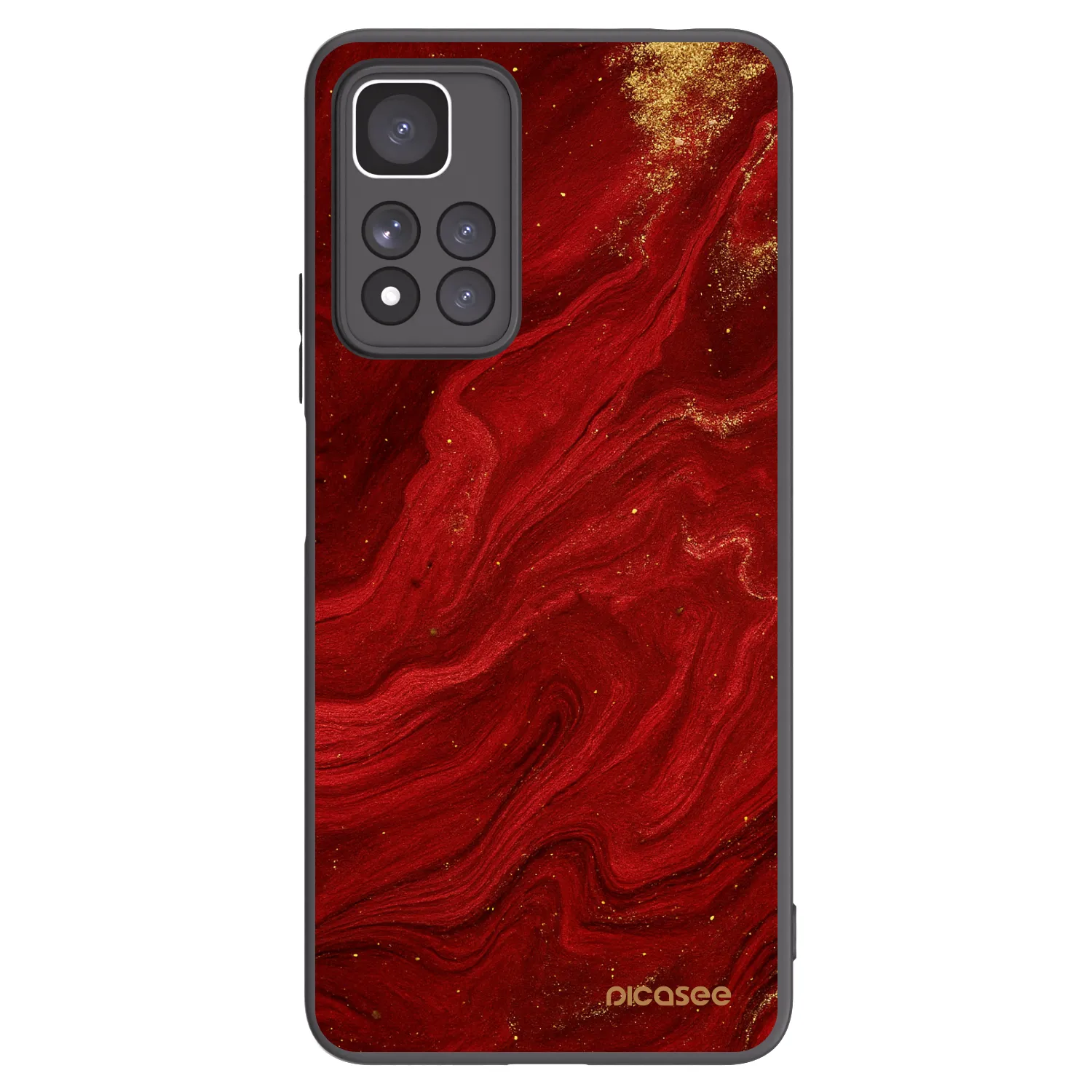 Picasee Μαύρη θήκη σιλικόνης για Xiaomi Redmi Note 11 Pro+ 5G - Red