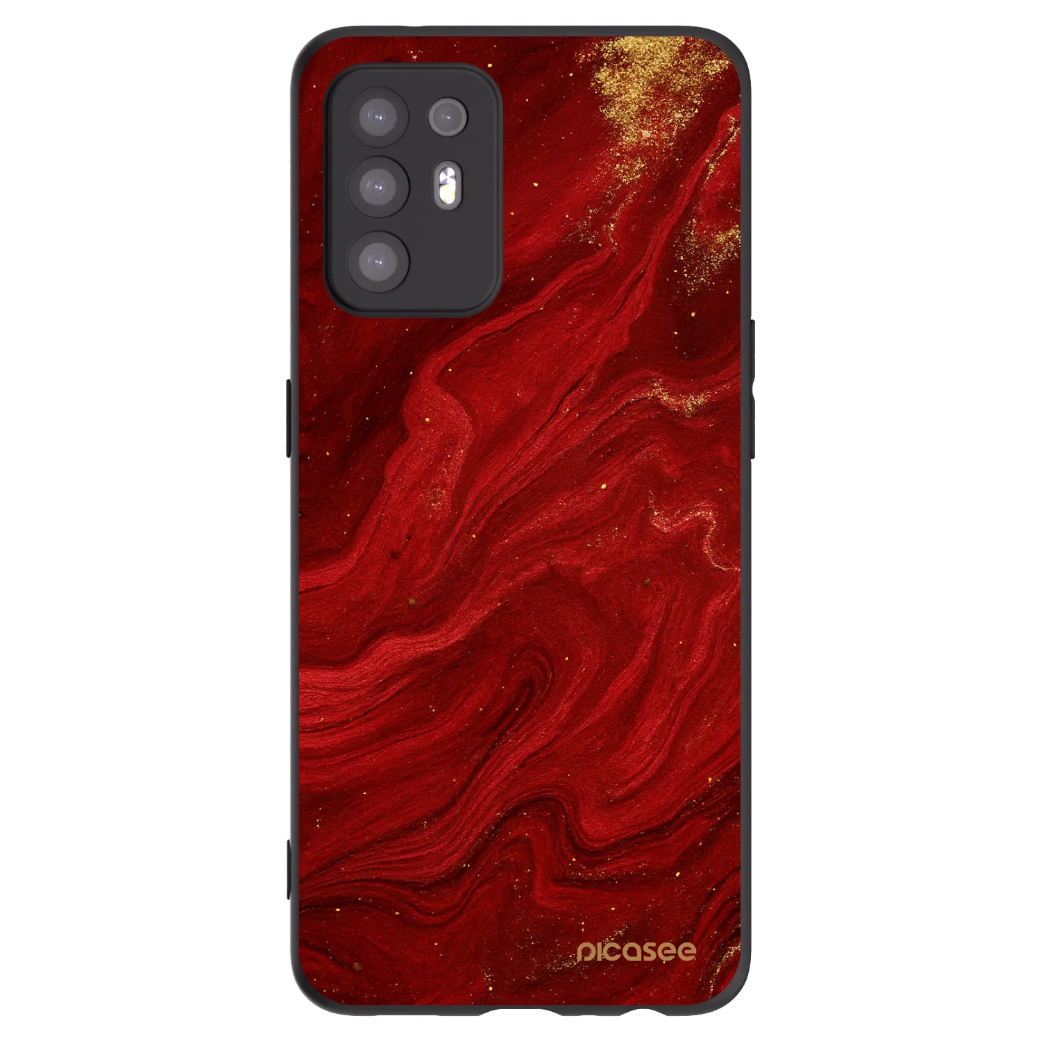 Picasee Μαύρη θήκη σιλικόνης για OPPO A94 5G - Red