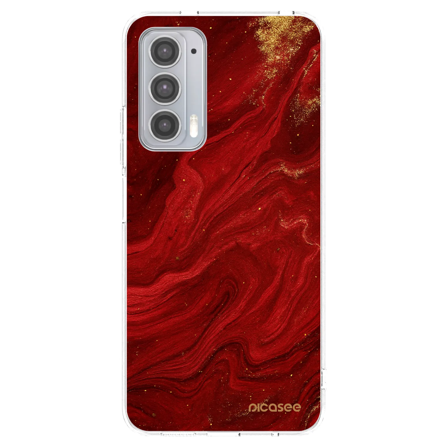 Picasee διαφανής θήκη σιλικόνης Motorola Edge 20 - Red