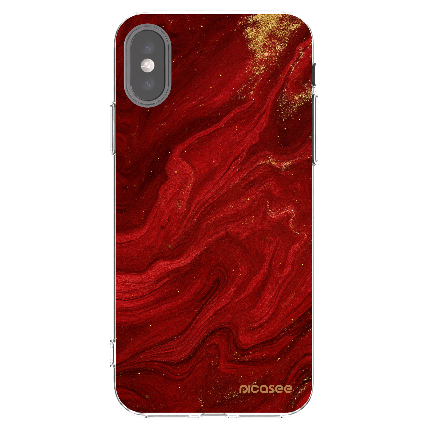 Picasee διαφανής θήκη σιλικόνης Apple iPhone X/XS - Red