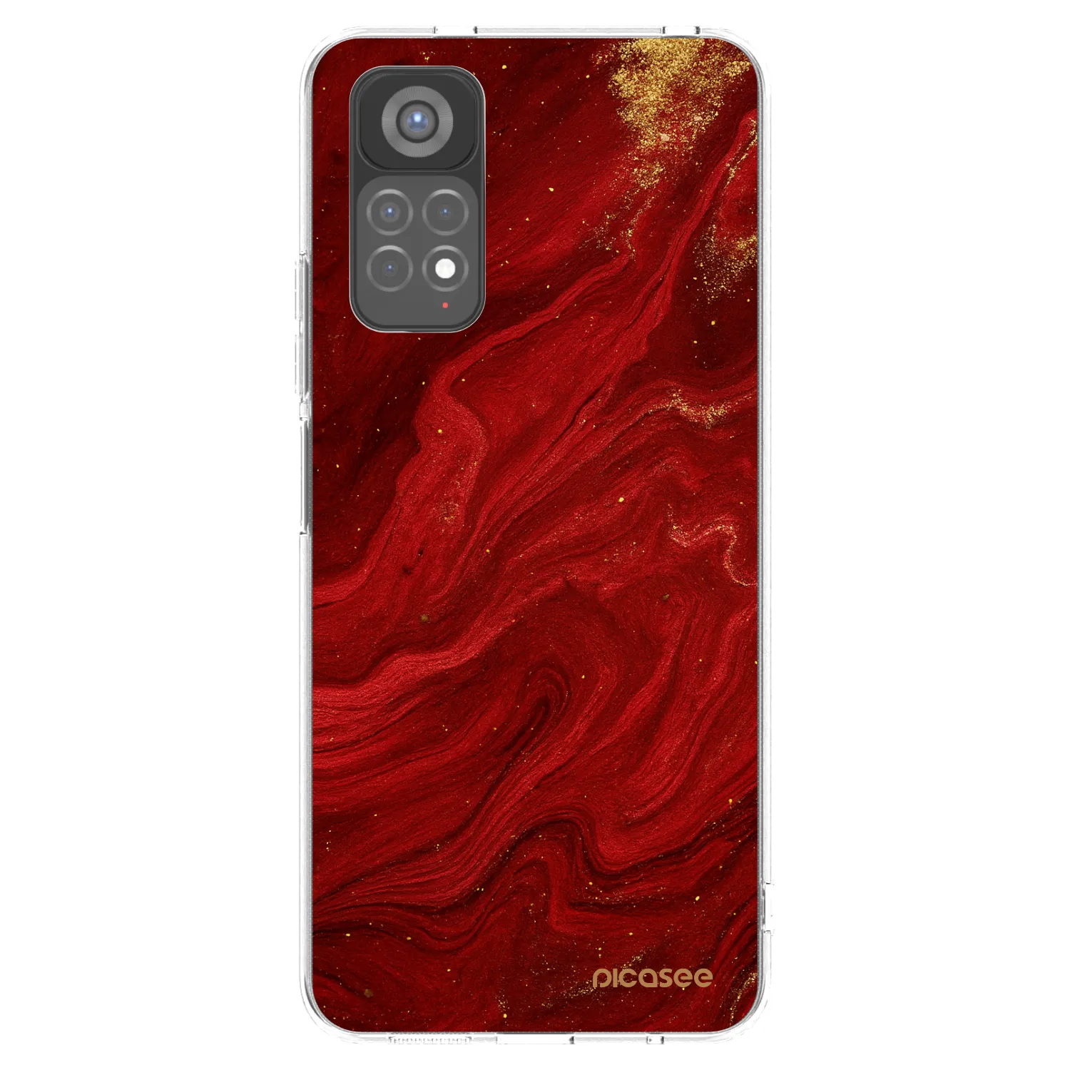 Picasee διαφανής θήκη σιλικόνης Xiaomi Redmi Note 11S 5G - Red