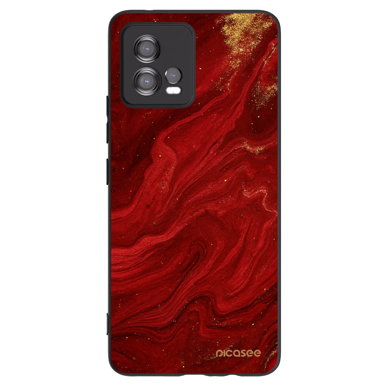 Picasee Μαύρη θήκη σιλικόνης για Motorola Moto G72 - Red