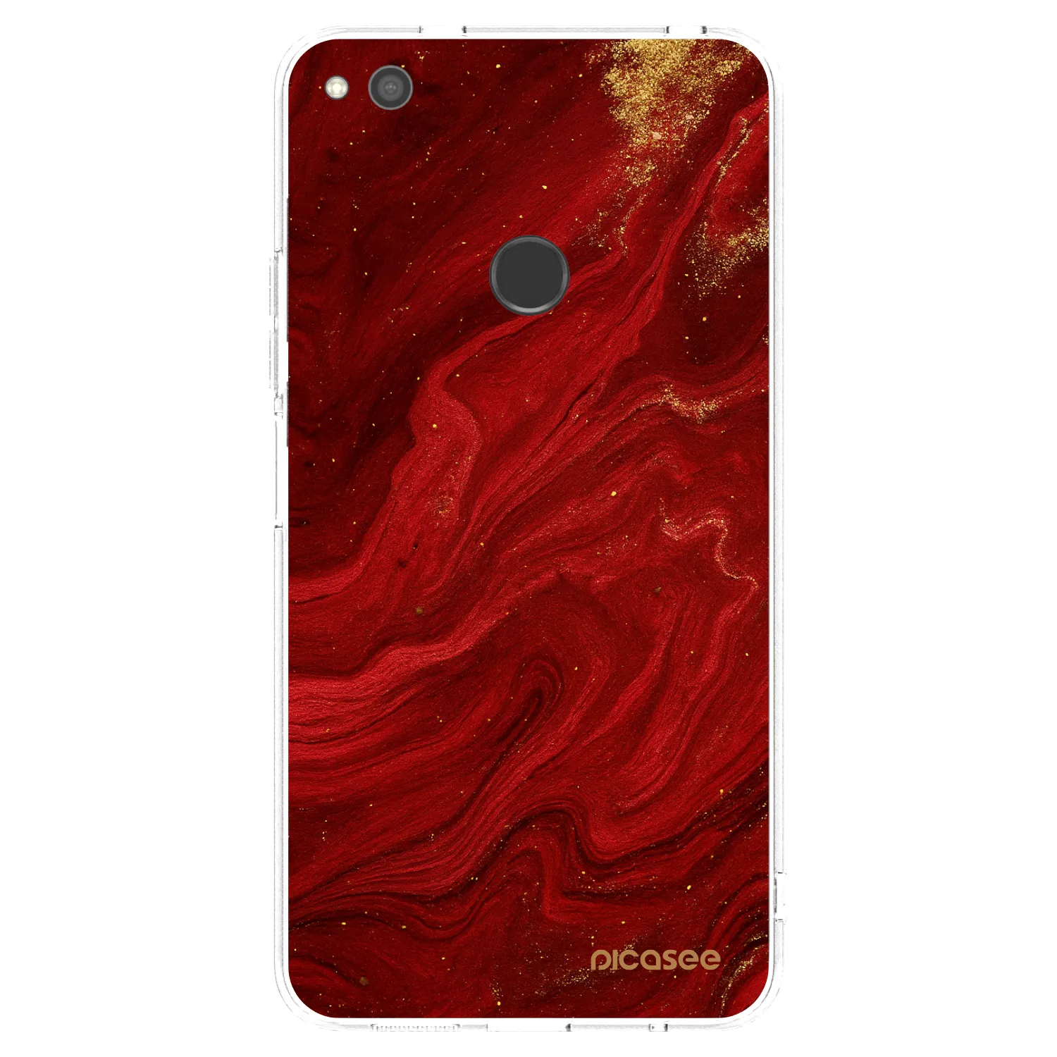 Picasee διαφανής θήκη σιλικόνης Huawei P9 Lite 2017 - Red