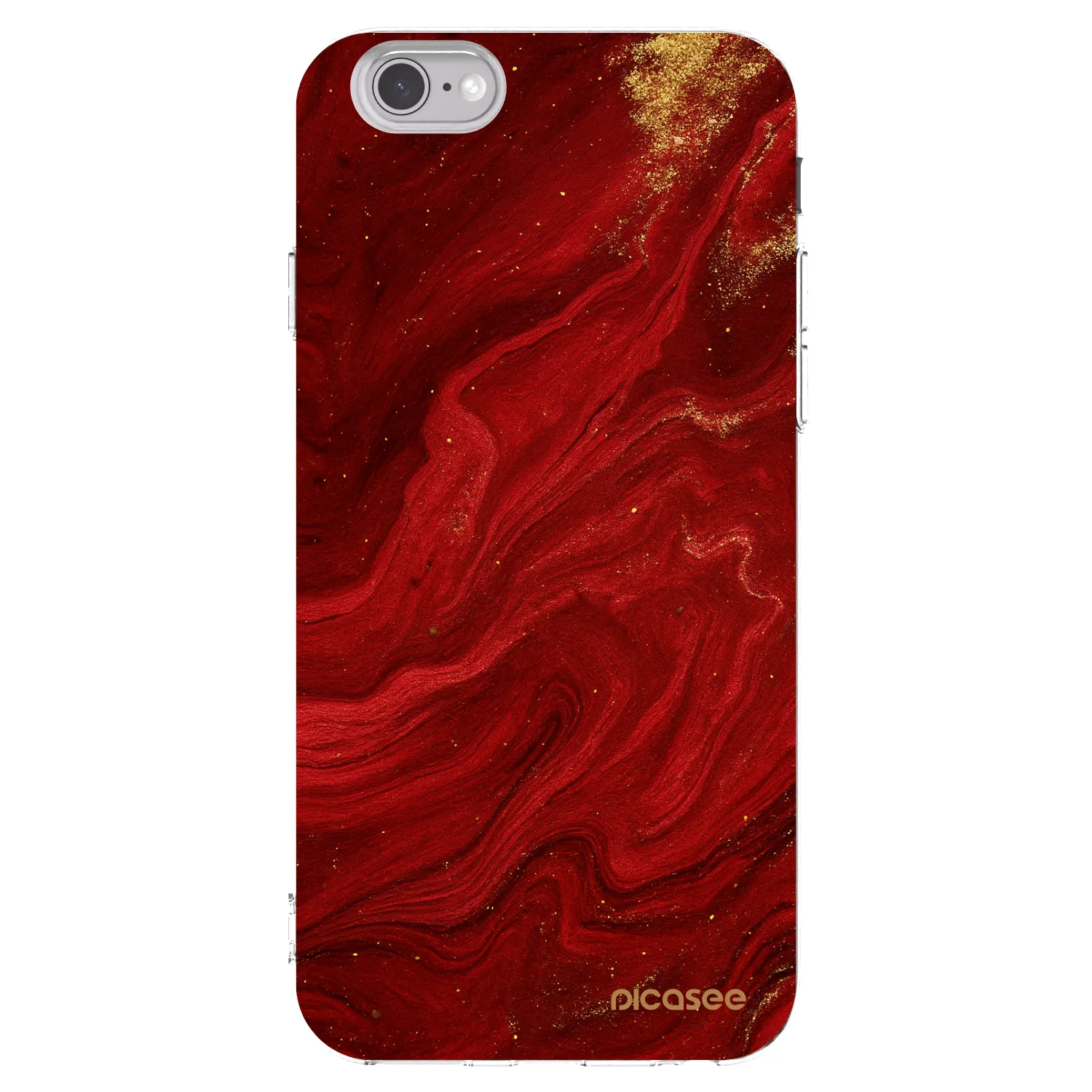 Picasee διαφανής θήκη σιλικόνης Apple iPhone 6/6S - Red