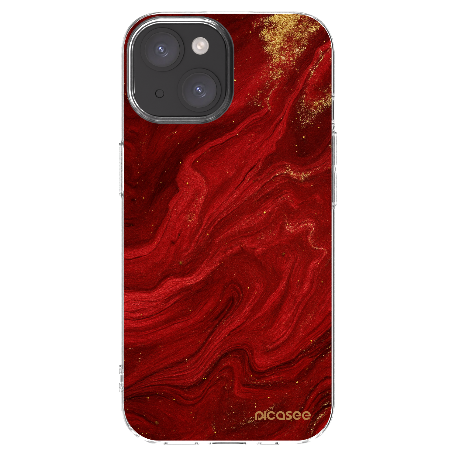 Picasee διαφανής θήκη σιλικόνης Apple iPhone 15 - Red