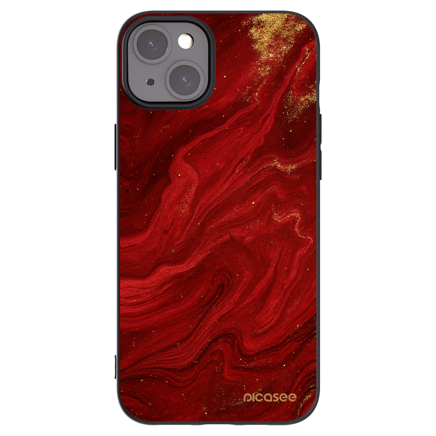 Picasee Μαύρη θήκη σιλικόνης για Apple iPhone 15 Plus - Red