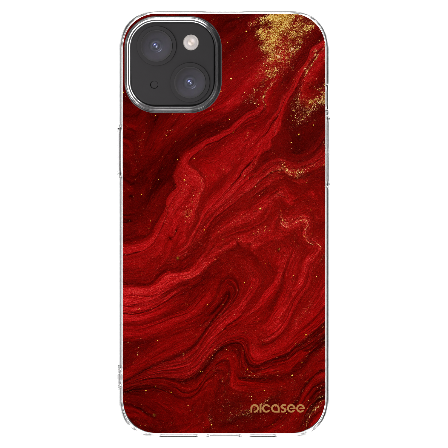 Picasee διαφανής θήκη σιλικόνης Apple iPhone 15 Plus - Red