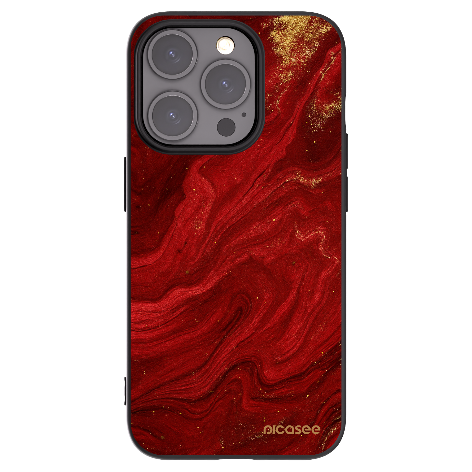Picasee Μαύρη θήκη σιλικόνης για Apple iPhone 15 Pro - Red