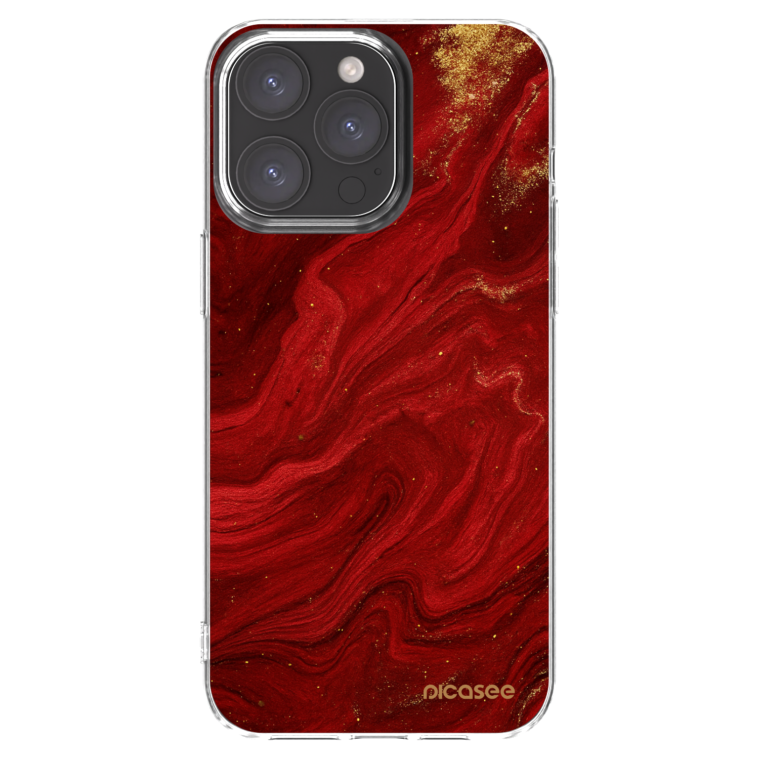 Picasee διαφανής θήκη σιλικόνης Apple iPhone 15 Pro Max - Red