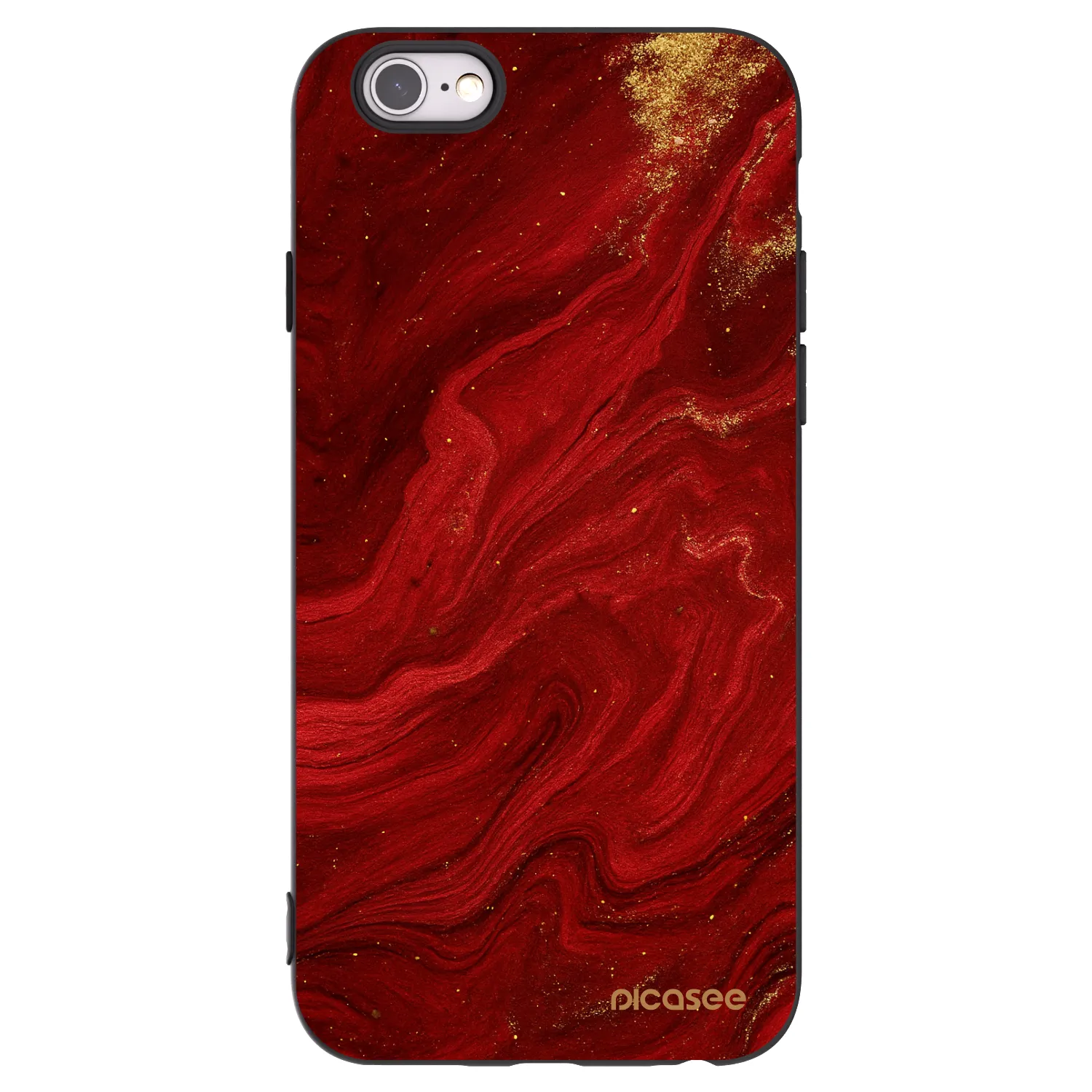 Picasee Μαύρη θήκη σιλικόνης για Apple iPhone 6/6S - Red