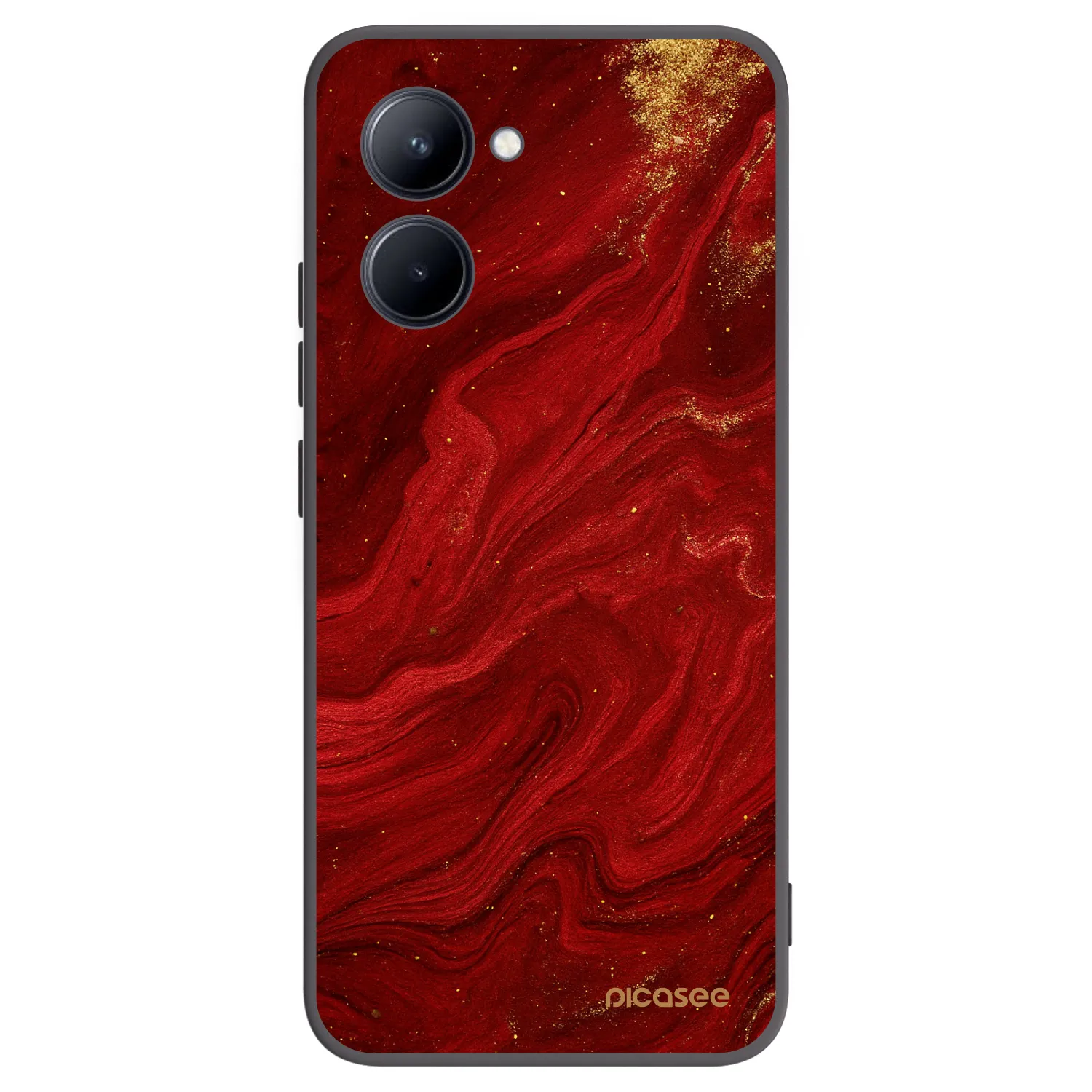 Picasee Μαύρη θήκη σιλικόνης για Realme C33 (2023) - Red
