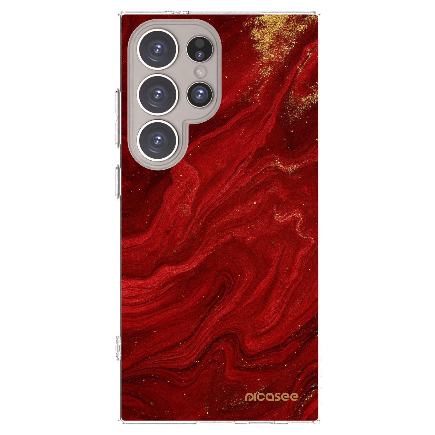 Picasee διαφανής θήκη σιλικόνης Samsung Galaxy S24 Ultra S928B 5G - Red