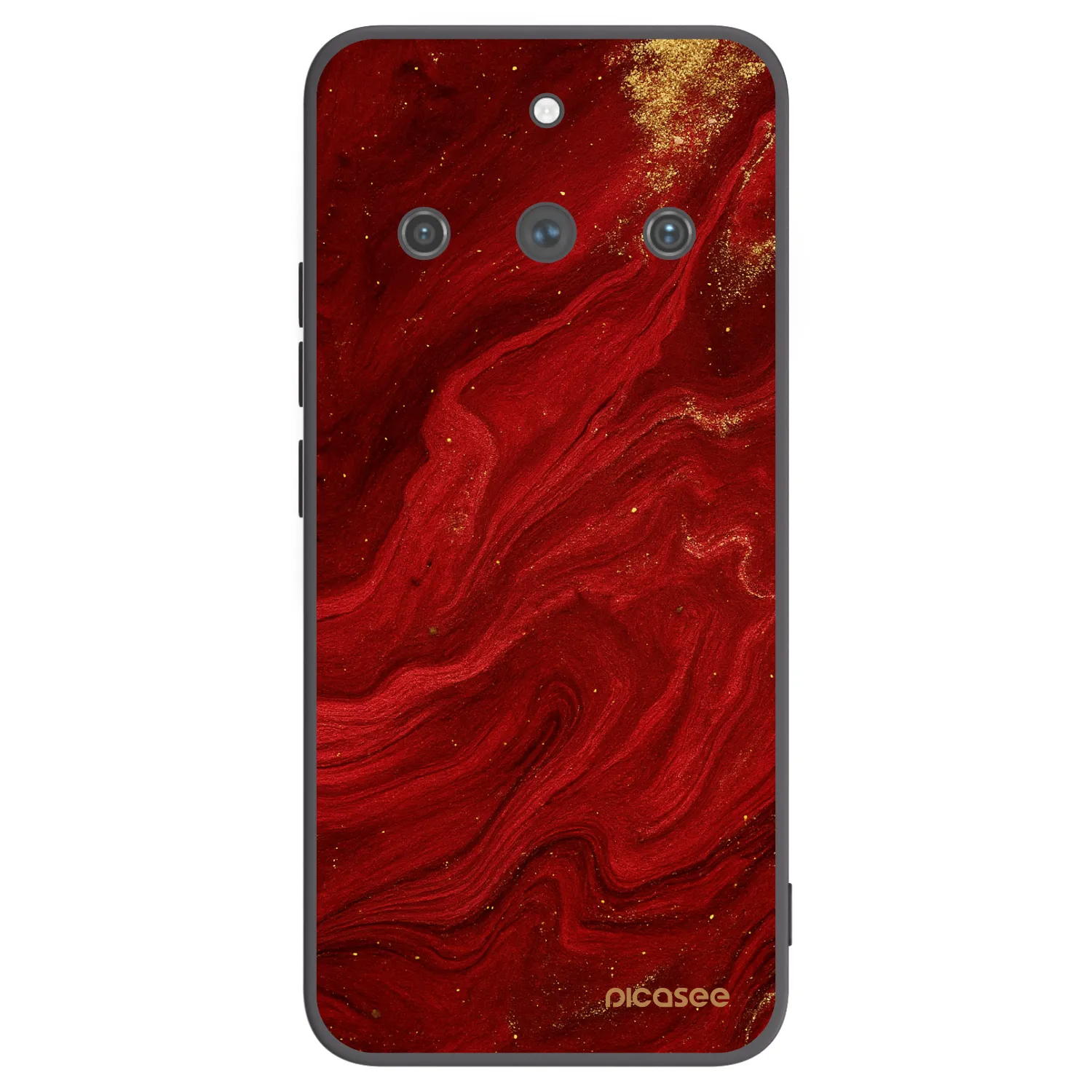 Picasee Μαύρη θήκη σιλικόνης για Realme 11 Pro+ - Red
