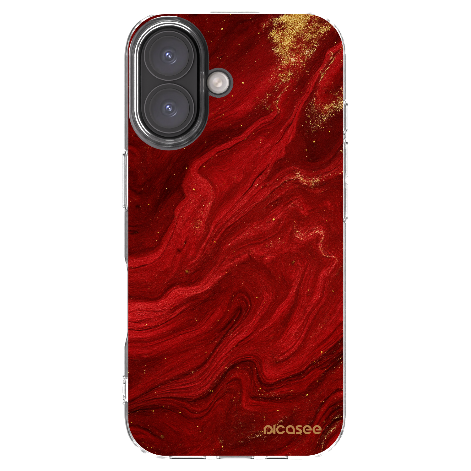 Picasee διαφανής θήκη σιλικόνης Apple iPhone 16 - Red