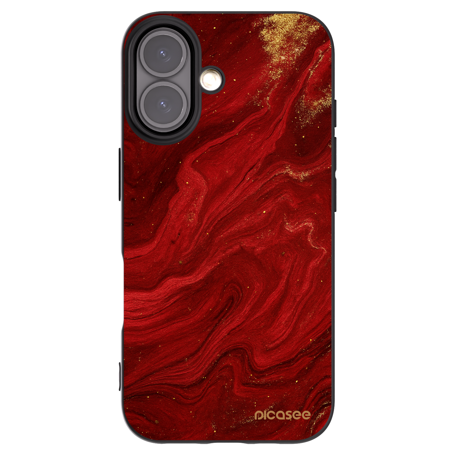 Picasee Μαύρη θήκη σιλικόνης για Apple iPhone 16 - Red