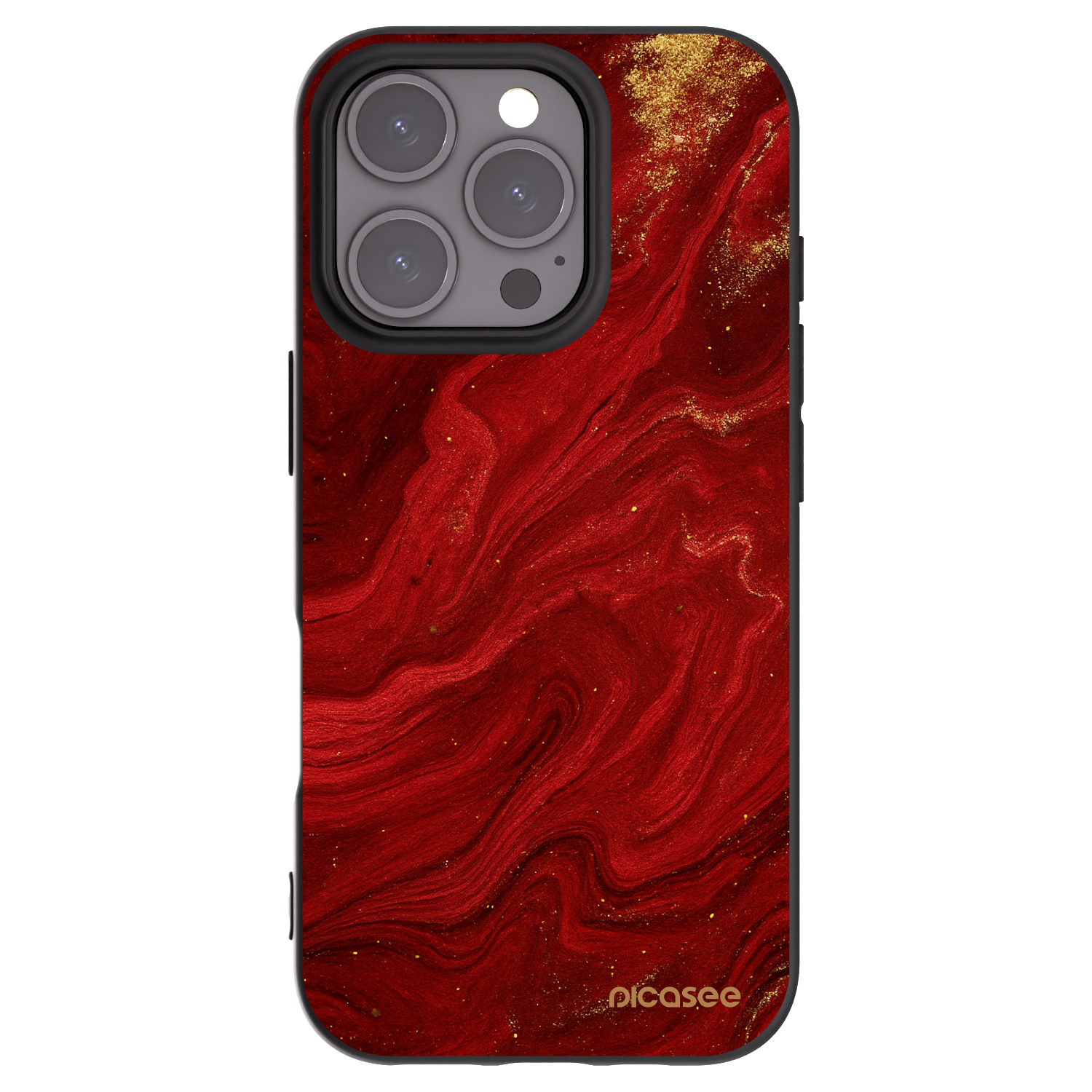Picasee Μαύρη θήκη σιλικόνης για Apple iPhone 16 Pro - Red