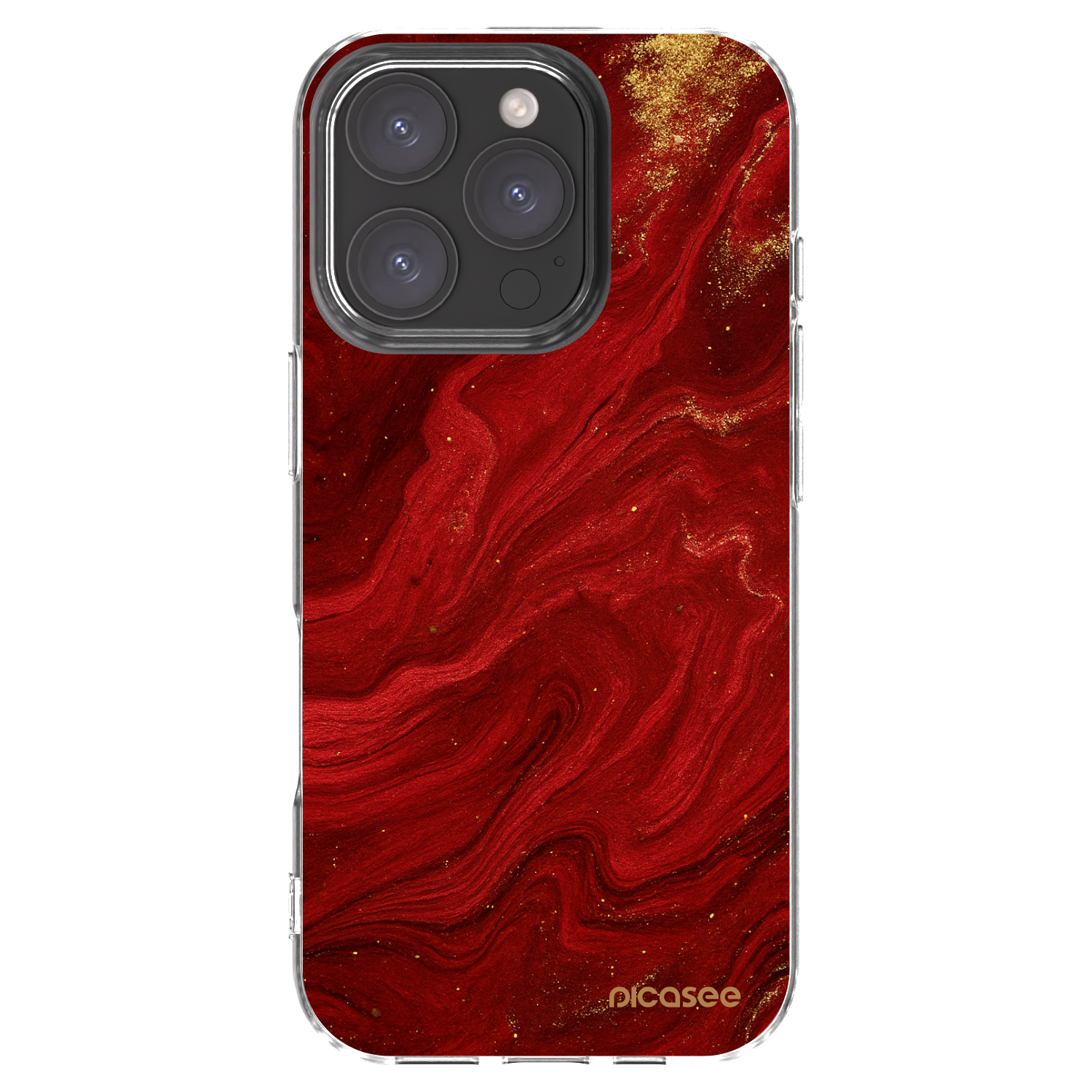 Picasee διαφανής θήκη σιλικόνης Apple iPhone 16 Pro - Red