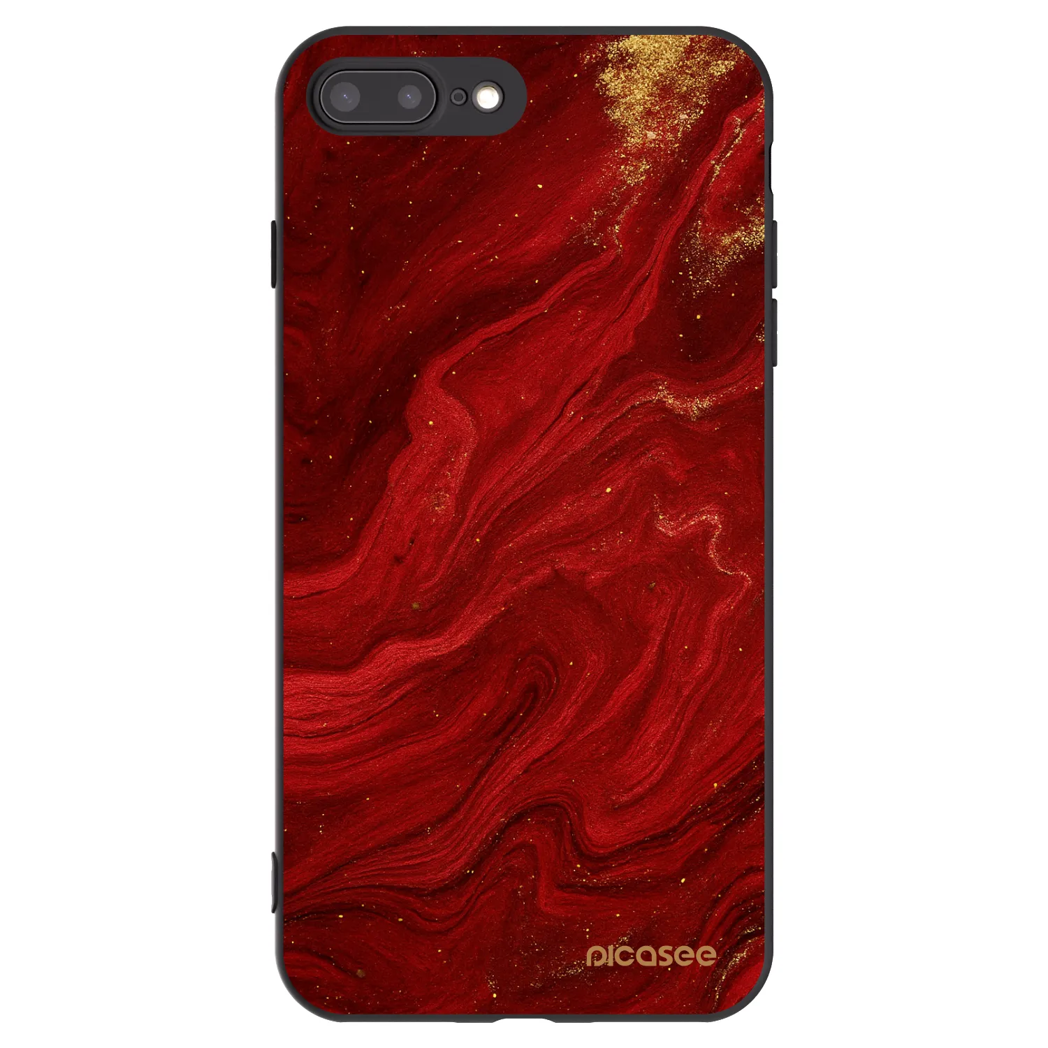 Picasee Μαύρη θήκη σιλικόνης για Apple iPhone 8 Plus - Red