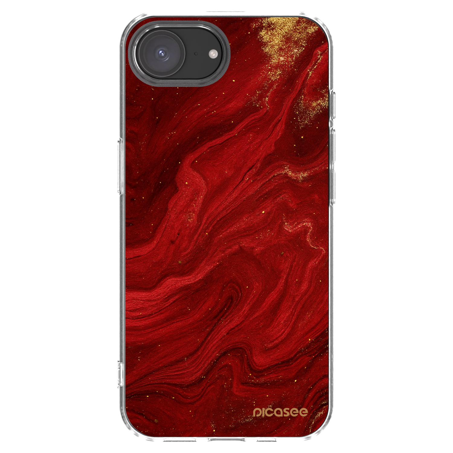 Picasee διαφανής θήκη σιλικόνης Apple iPhone 16e - Red