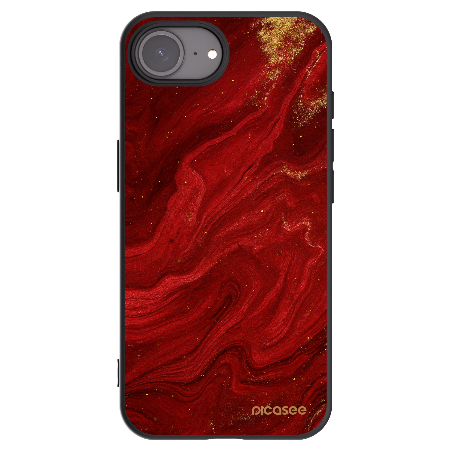 Picasee Μαύρη θήκη σιλικόνης για Apple iPhone 16e - Red