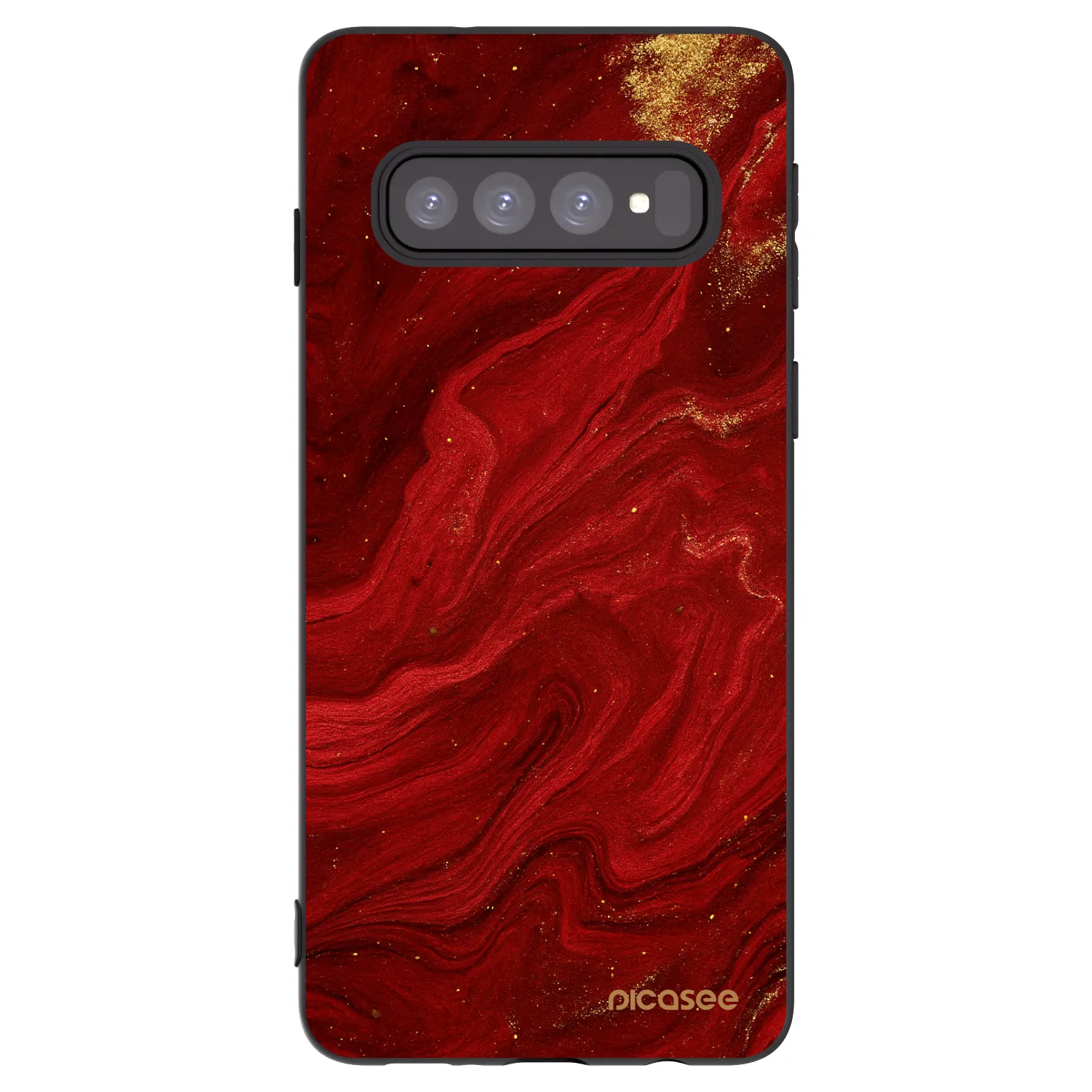 Picasee Μαύρη θήκη σιλικόνης για Samsung Galaxy S10 G973 - Red