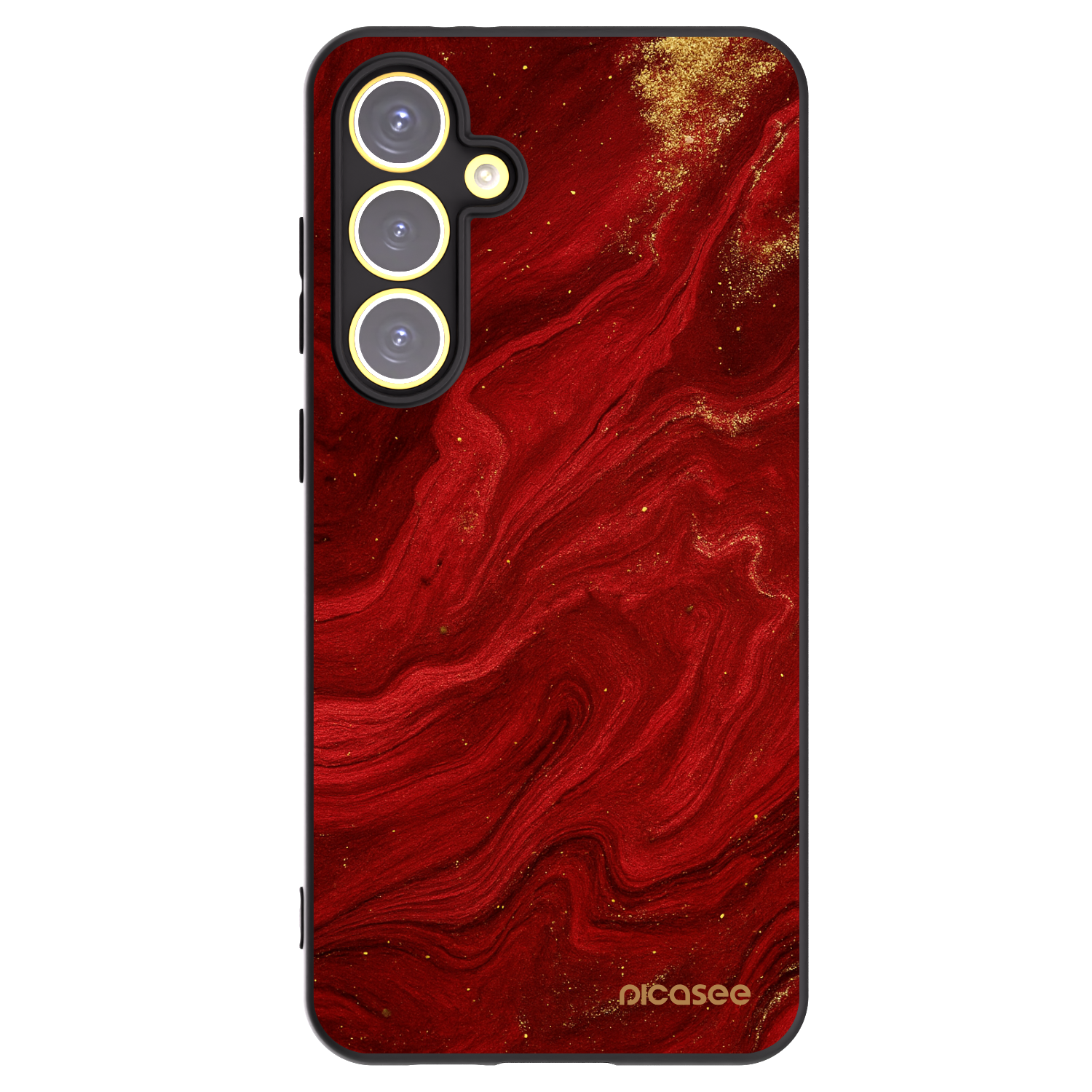Picasee Μαύρη θήκη σιλικόνης για Samsung Galaxy S24 FE S721B - Red