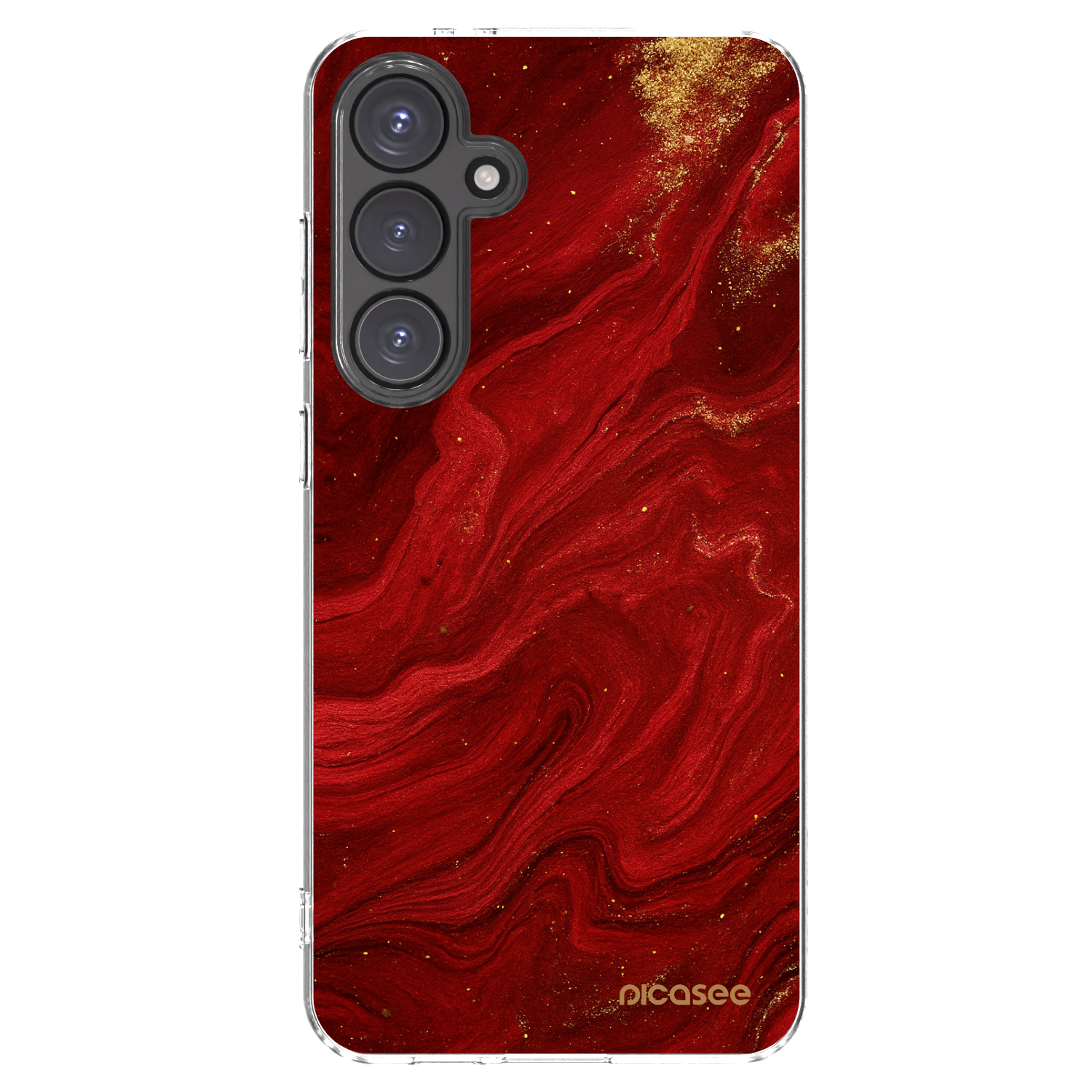 Picasee διαφανής θήκη σιλικόνης Samsung Galaxy S24 FE S721B - Red