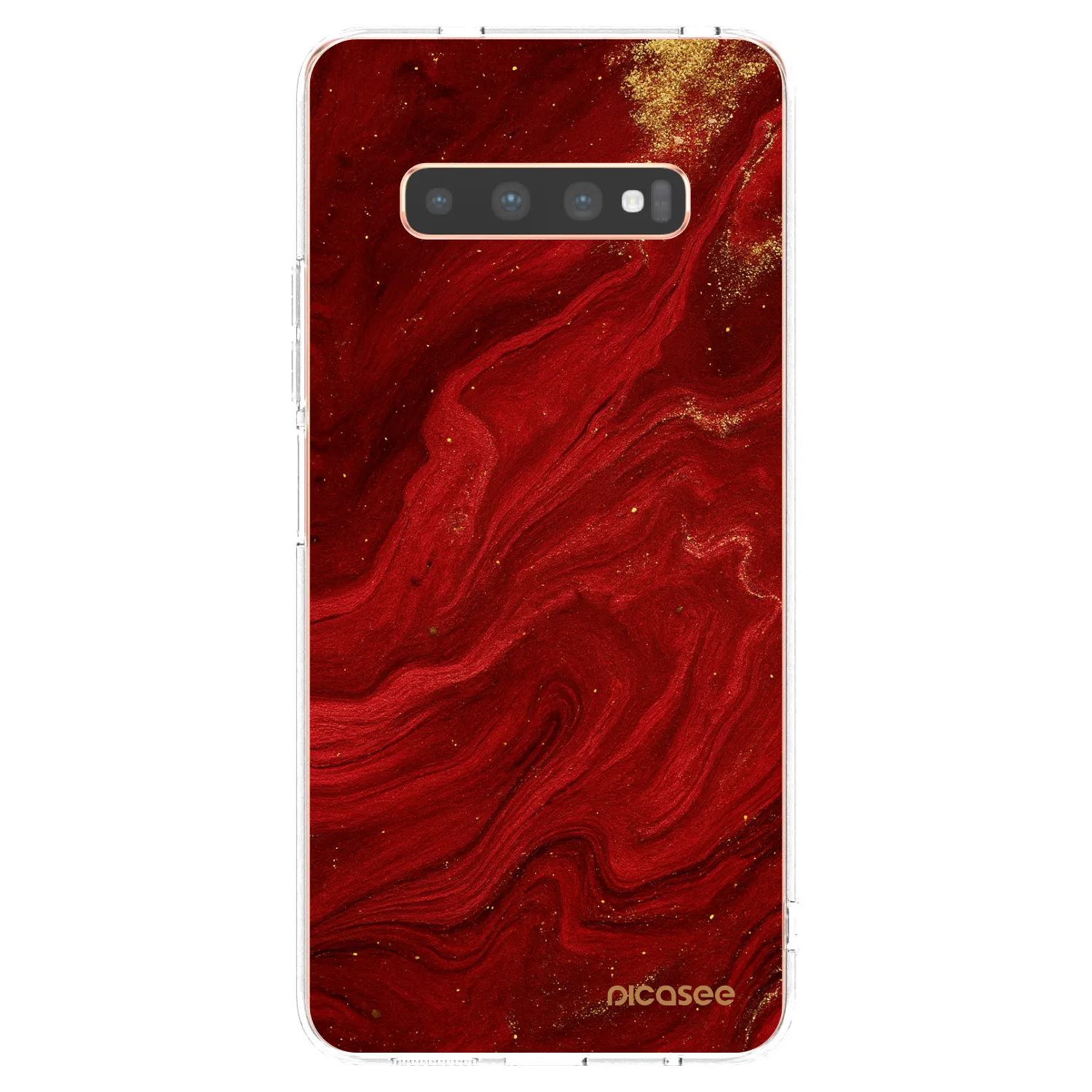 Picasee διαφανής θήκη σιλικόνης Samsung Galaxy S10 Plus G975 - Red