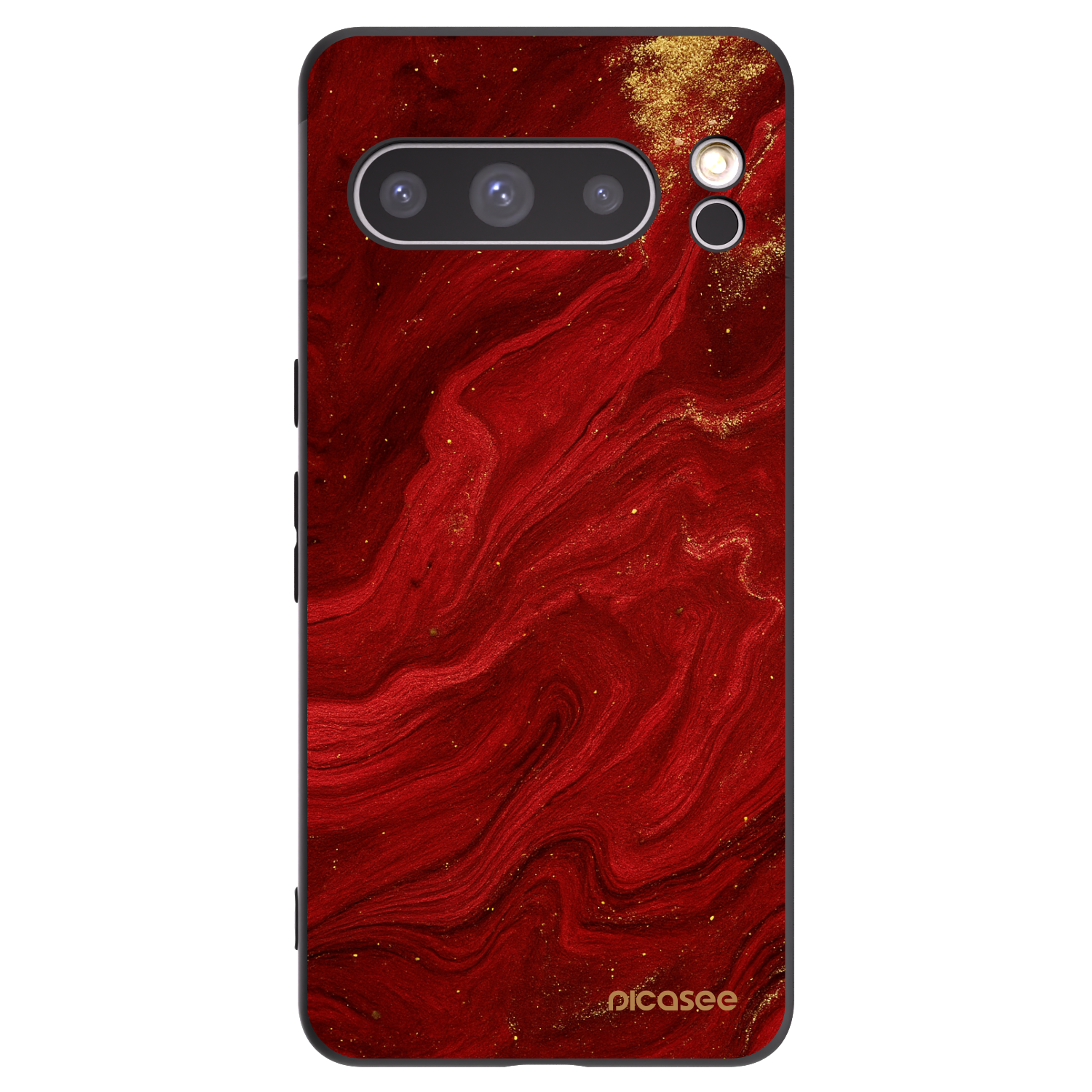 Picasee Μαύρη θήκη σιλικόνης για Google Pixel 8 Pro - Red