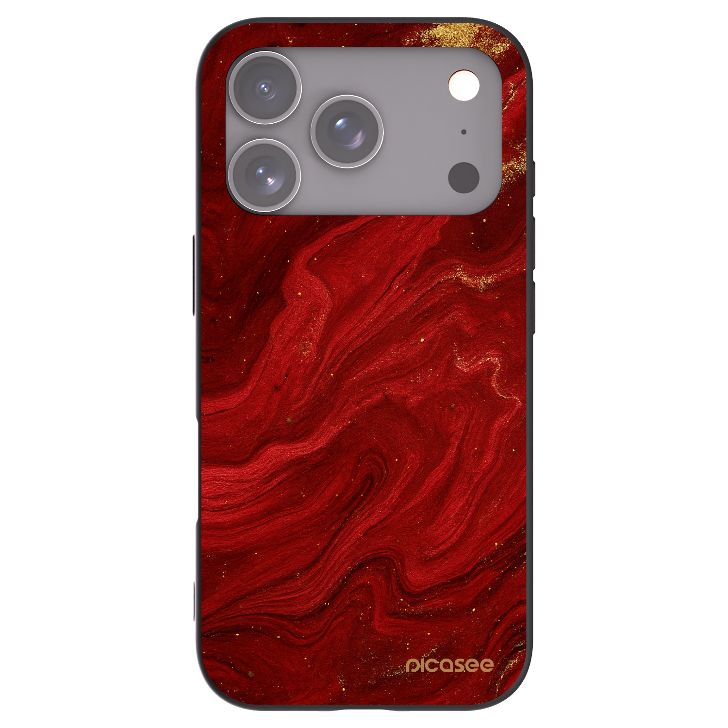 Picasee Μαύρη θήκη σιλικόνης για Apple iPhone 17 Pro - Red
