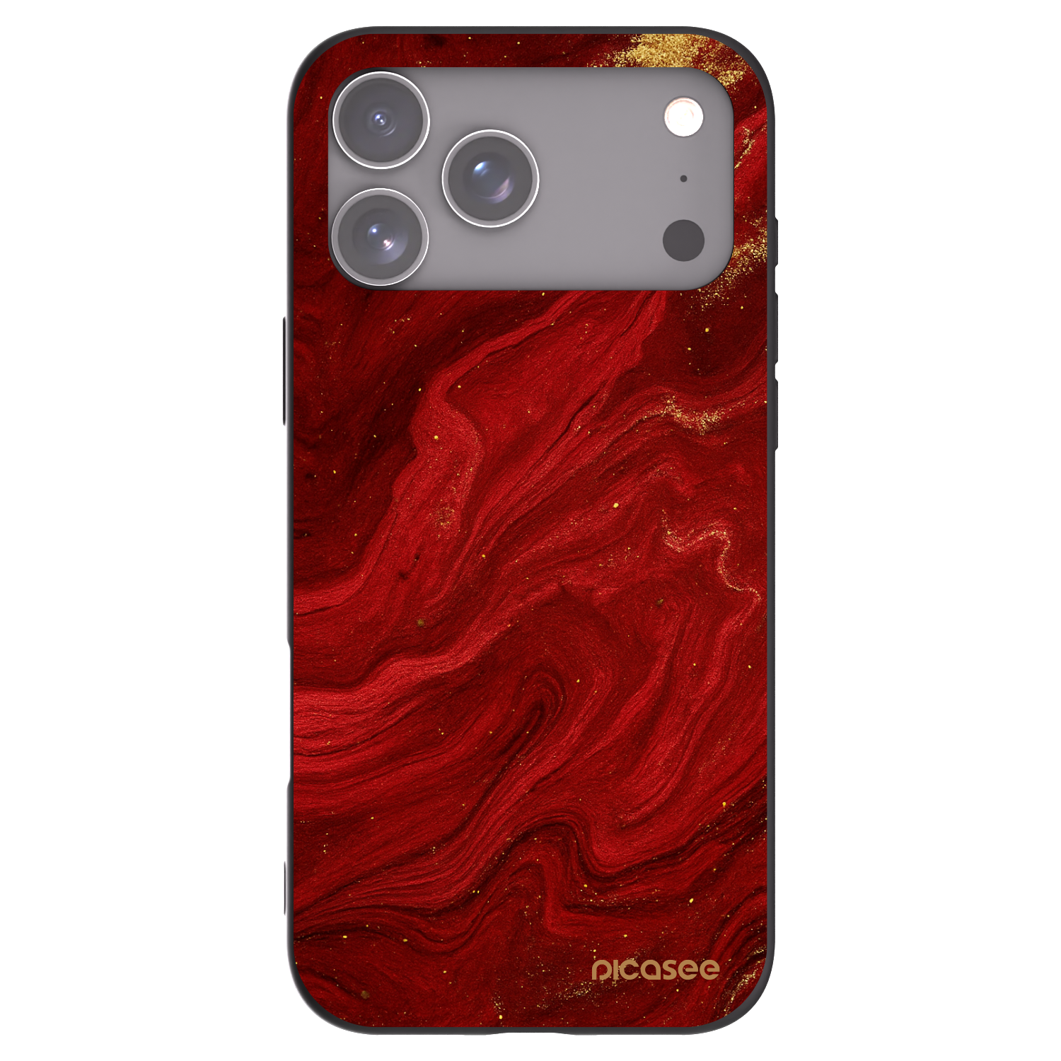 Picasee Μαύρη θήκη σιλικόνης για Apple iPhone 17 Pro Max - Red
