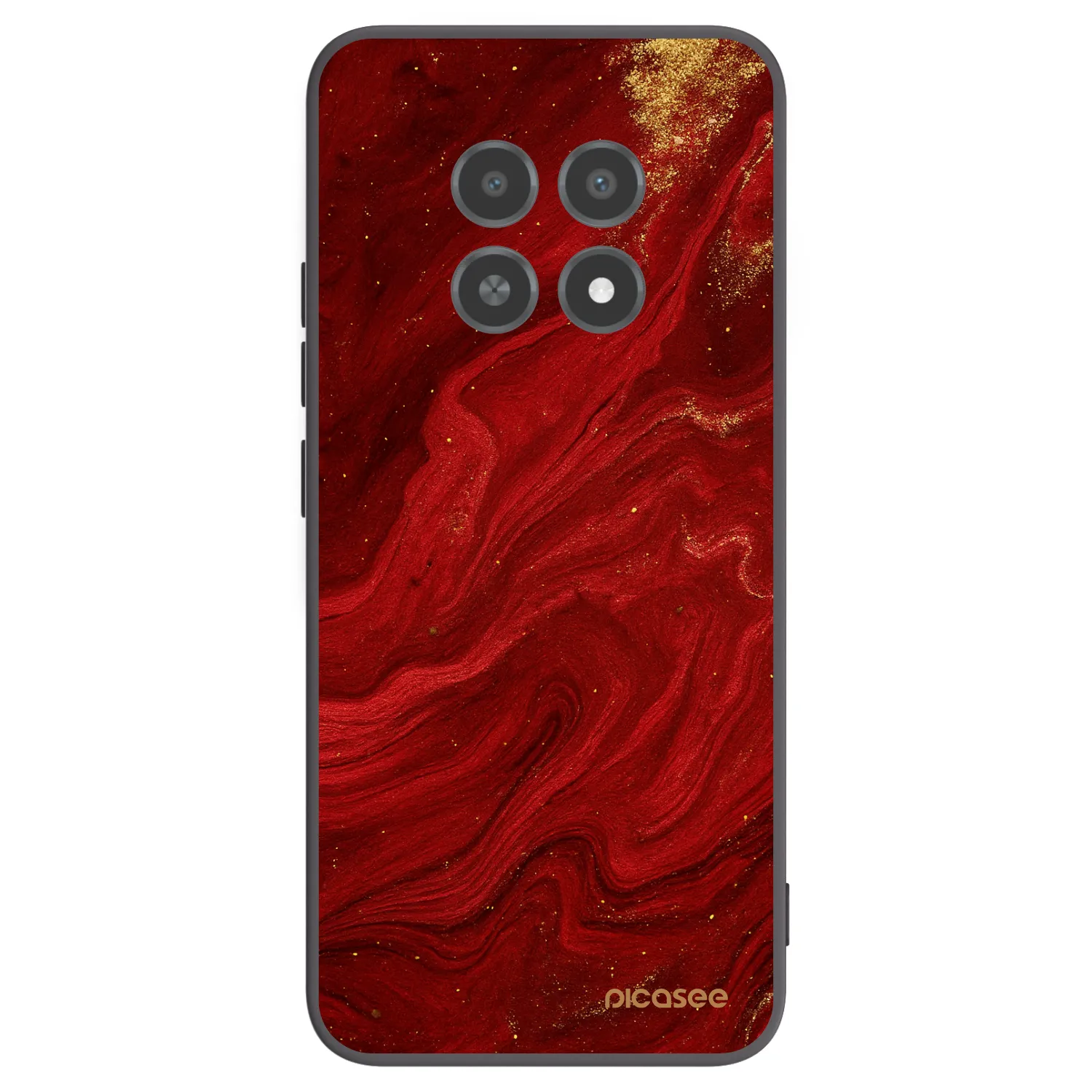 Picasee Μαύρη θήκη σιλικόνης για Realme 12X - Red