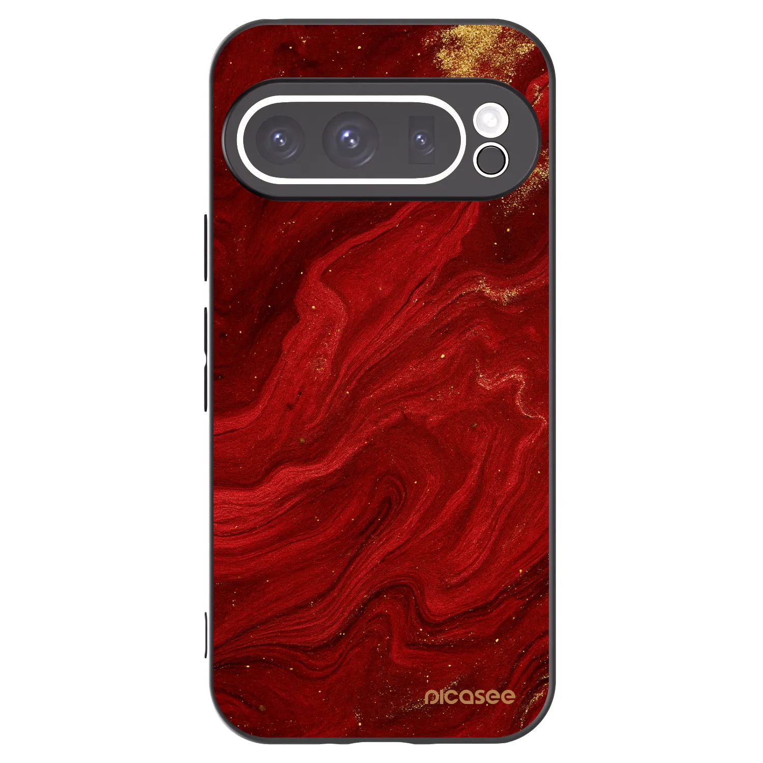 Picasee Μαύρη θήκη σιλικόνης για Google Pixel 9 Pro XL - Red