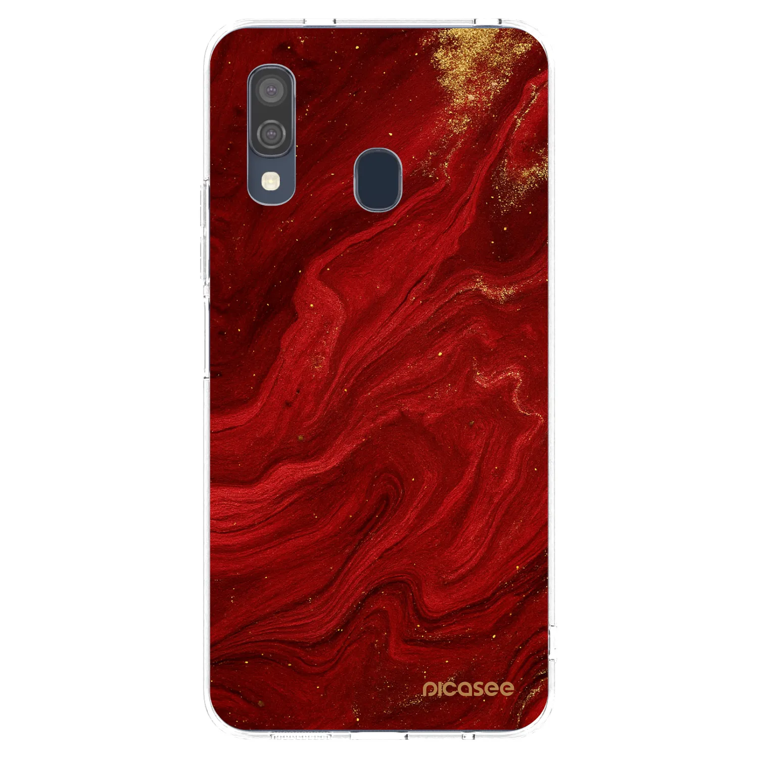Picasee διαφανής θήκη σιλικόνης Samsung Galaxy A40 A405F - Red