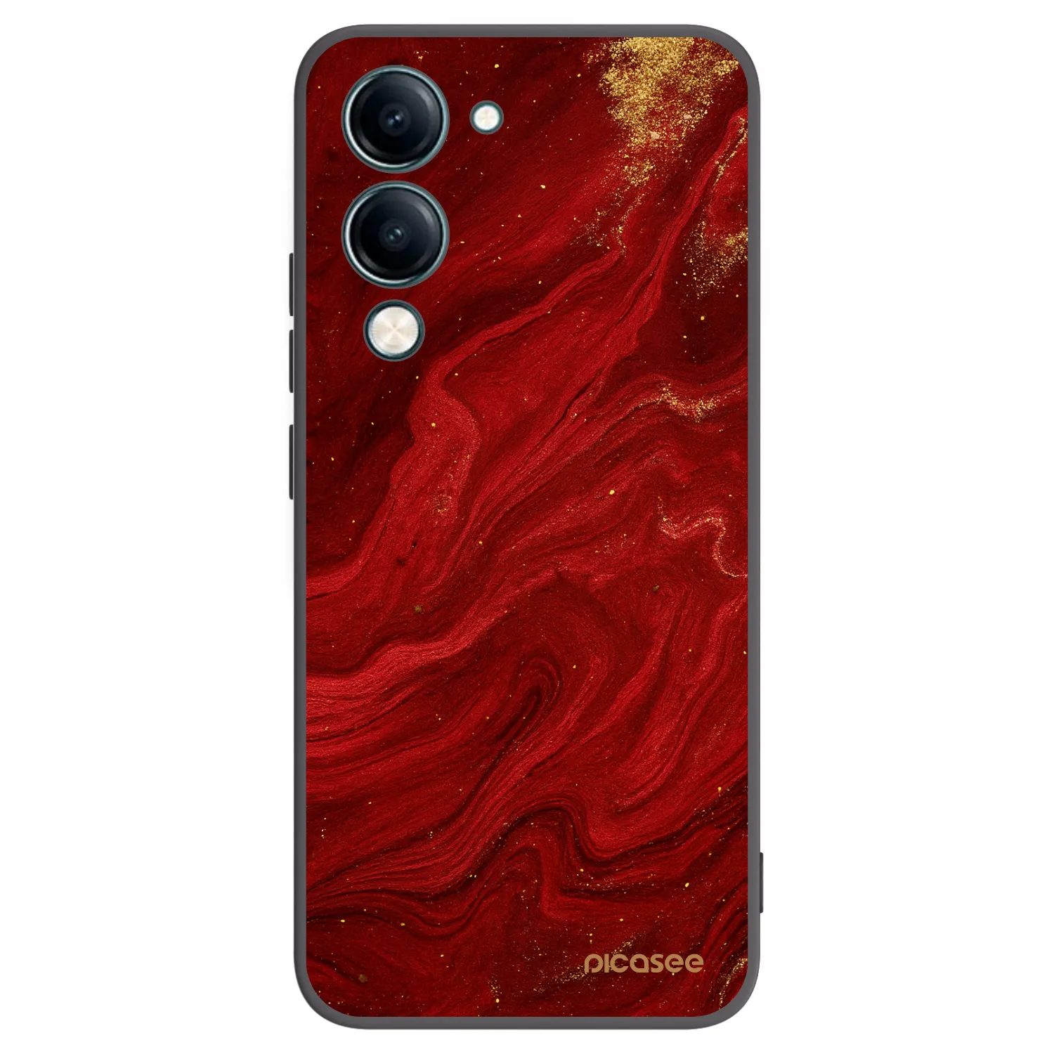 Picasee Μαύρη θήκη σιλικόνης για Vivo Y29s 5G - Red