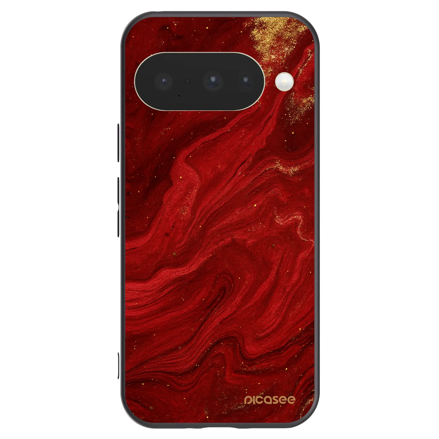 Picasee Μαύρη θήκη σιλικόνης για Google Pixel 10 - Red
