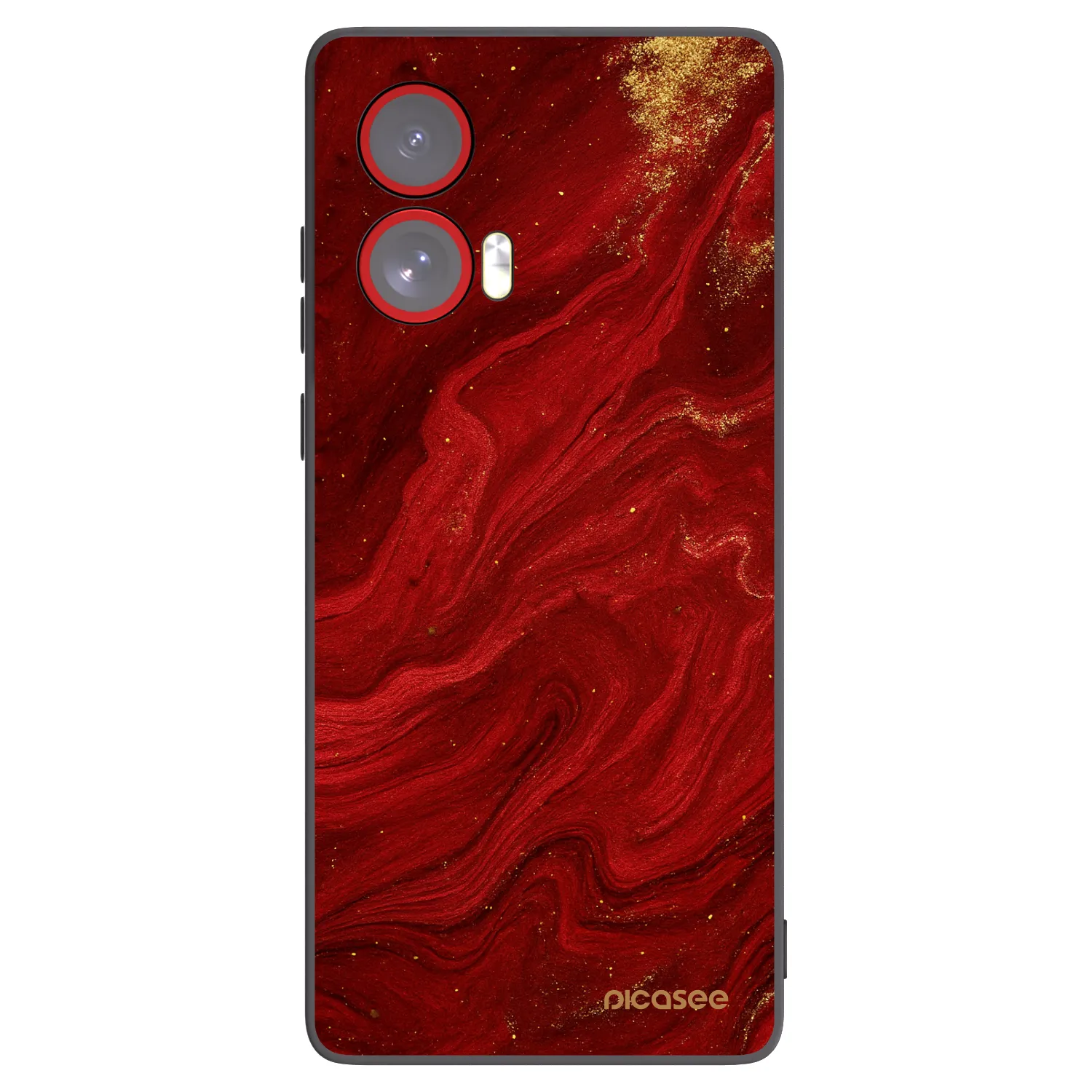 Picasee Μαύρη θήκη σιλικόνης για Motorola Edge 50 Fusion - Red